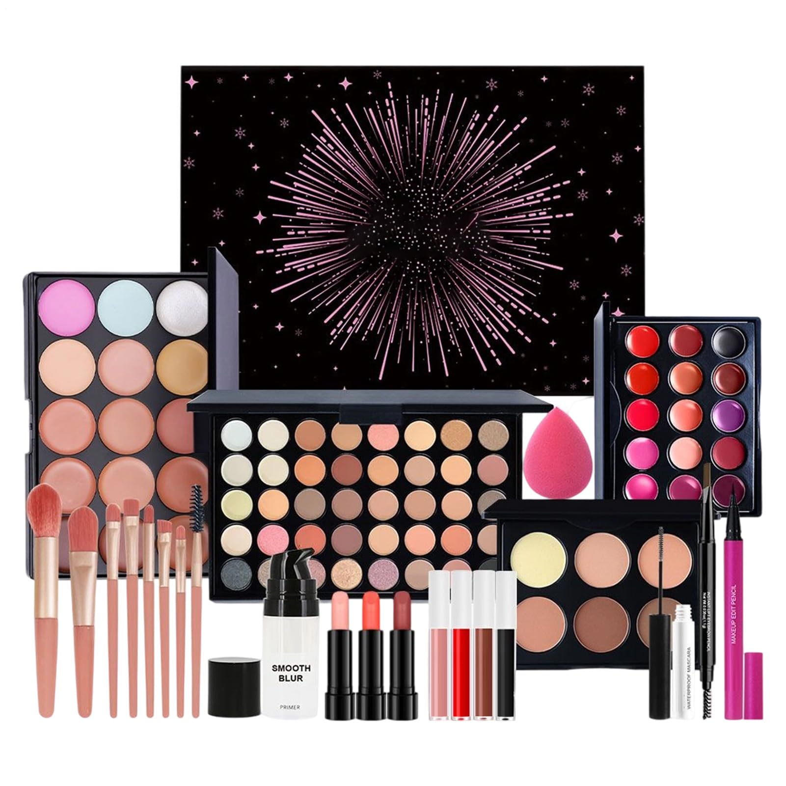 Kit Di Trucco,Palette, Rossetto E Pennello | Kit Completo Con Palette Di | Ombretti - Per Donne, Ragazze, Adolescenti, Principianti, Compleanno, Natale, Moglie, Festa Della Mamma