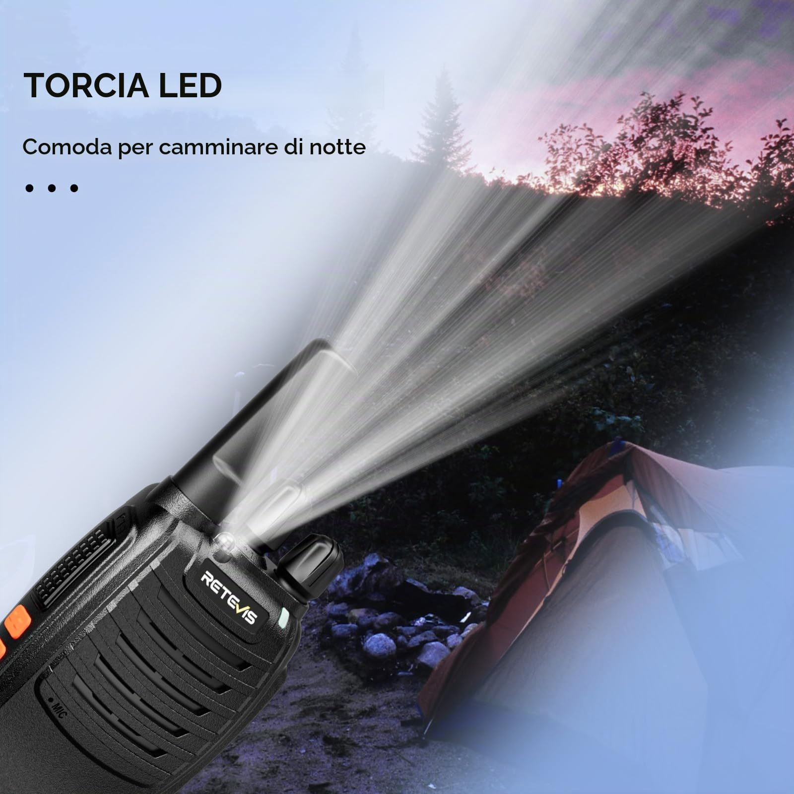 Retevis H777 Walkie Talkie Nero, PMR446 Ricetrasmittenti Professionali Associazione con un Tasto Radio Bidirezionale per Famiglia Ciclismo