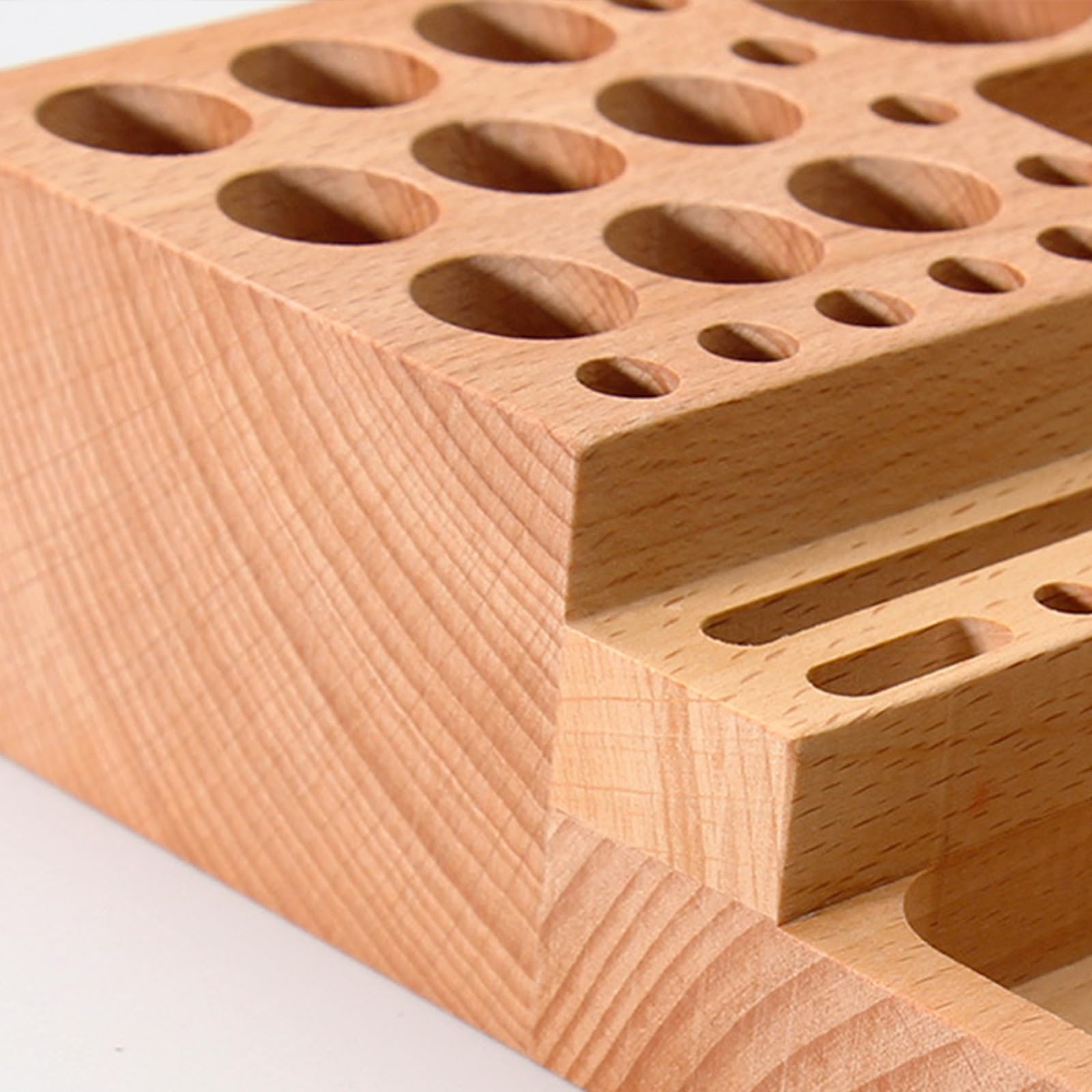 COOLHOOD Estante de herramientas de madera resistente, solución de almacenamiento portátil para herramientas de trabajo de cuero y suministros de manualidades, solución de almacenamiento de