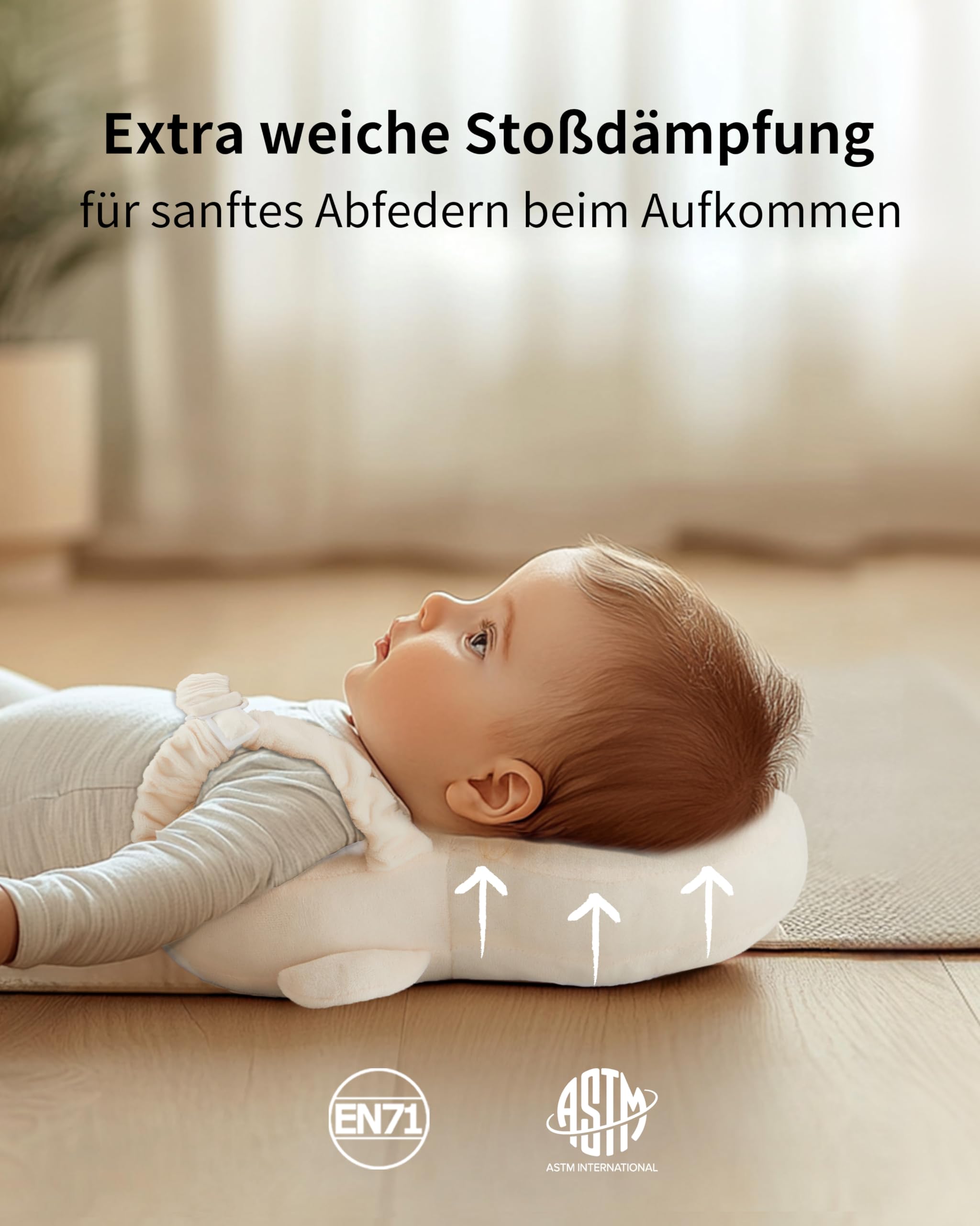 Fortella Baby Kopfschutz Rucksack mit Socken und Knieschonern, Atmungsaktiver Rückenbereich, mit Verstellbarem Trageriemen für 5-24 Monate, zum Krabbeln, Laufen Lernen und Kinderaktivitäten (Eule)