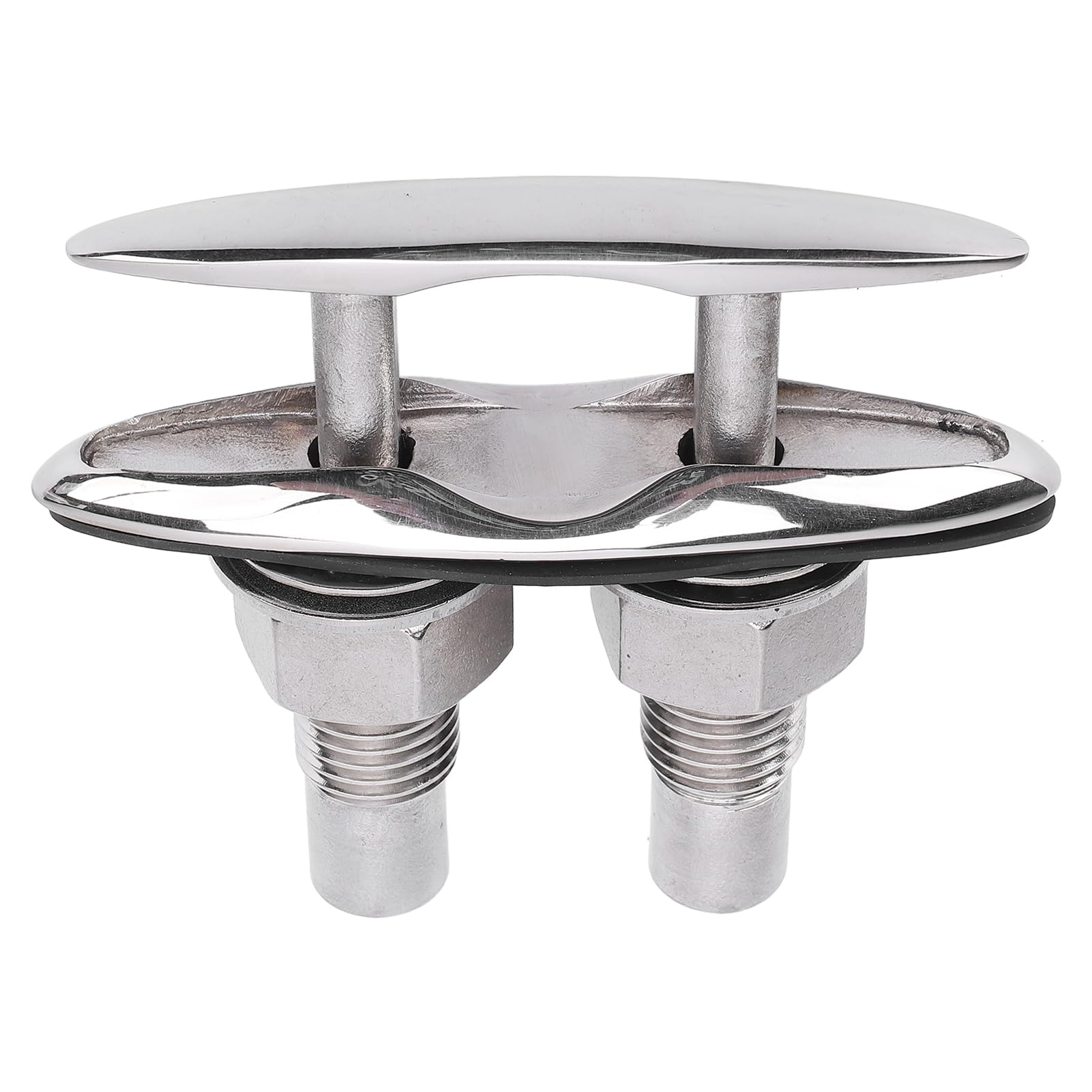 Jiawu Boat Cleat, 5 Inch Retractable Pull Up Cleat Flush Mount Cleat, Polished 316 Stainless Steel Up Marine Cleat, Yacht Marine Boat Dock Cleats Mounting Hardware