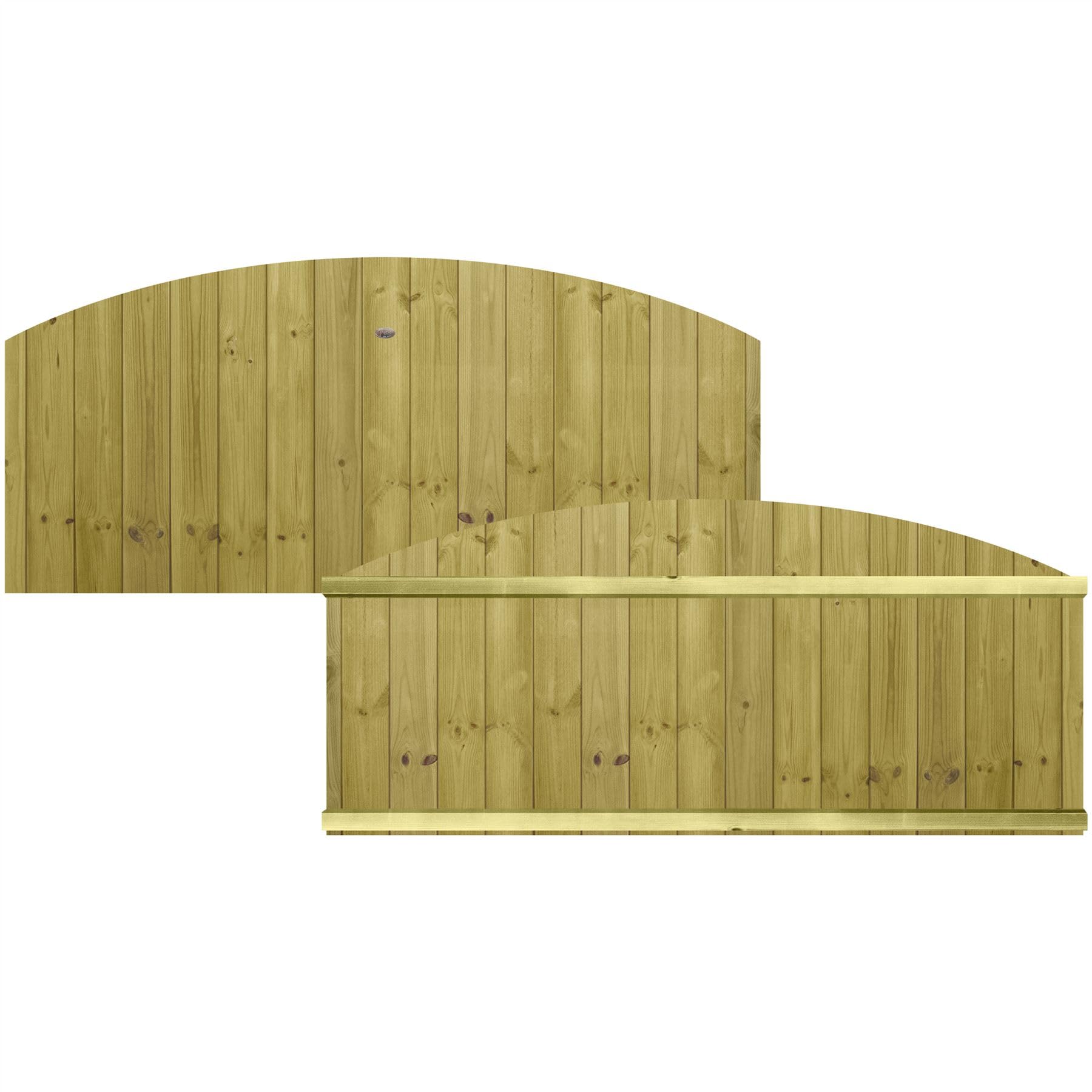 Premier Garden Supplies Pressure Treated (Tanalised) Dome Top Tongue & Groove Fence Panel, 6Ft X 2Ft Semi-Braced Arch Wooden Fencing Extension | Heavy Duty Treated Interlocking Boards, Ideal For Any Garden Perimeter (Wide: 182Cm X High: 82Cm)