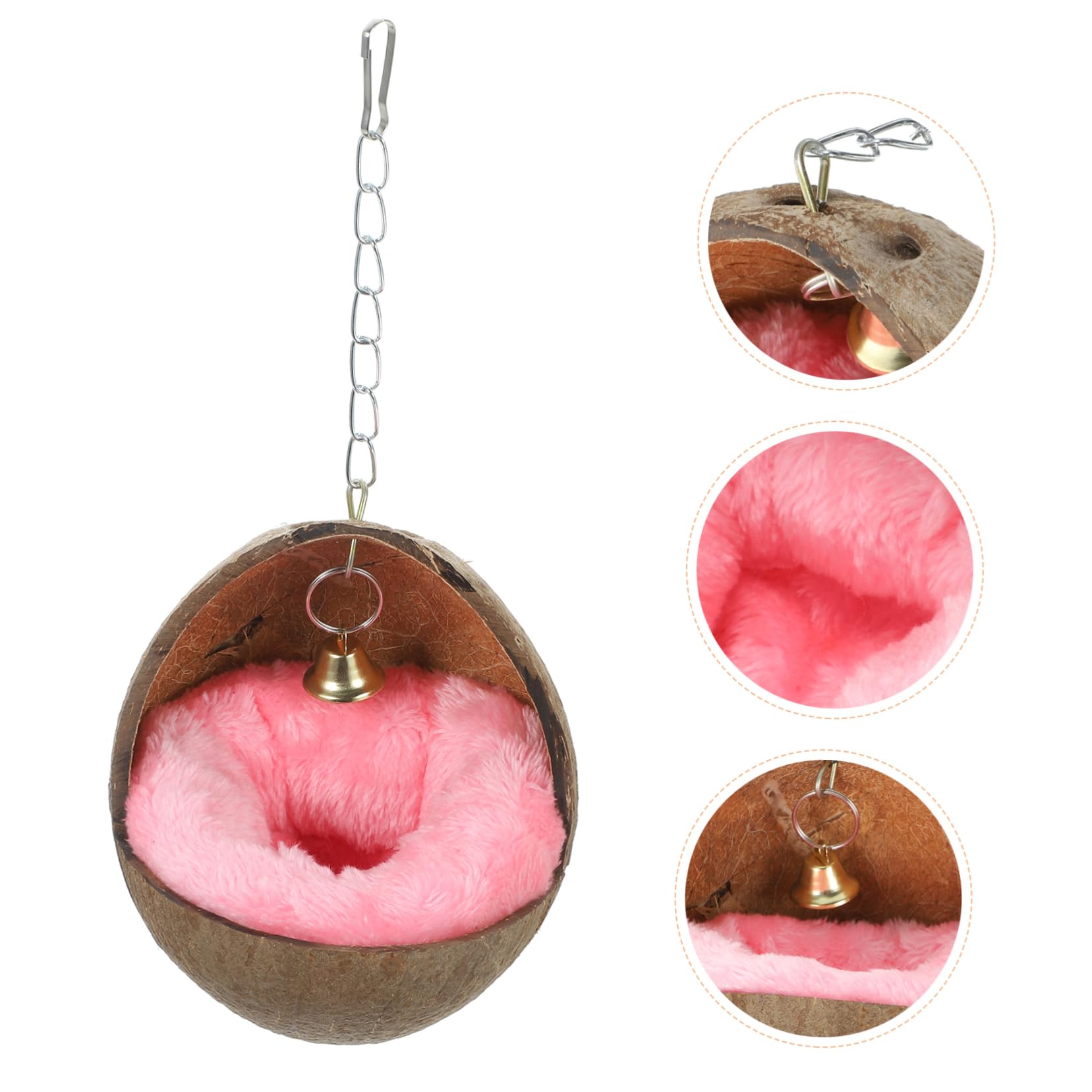 Yardwe 2stücke Coconut Shell Nest Cushion Für Hamster Meerschweinchen Und Ähnliche Kleine Tiere Beheizbares Schlafbett Natürlicher Kokosnuss Zufällige Farben Für Käfige Und