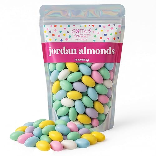 Gotta B Sweet Jordan Almonds - Bolsa resellable de 1 libra - Mezcla de colores pastel surtidos - Caramelo duro