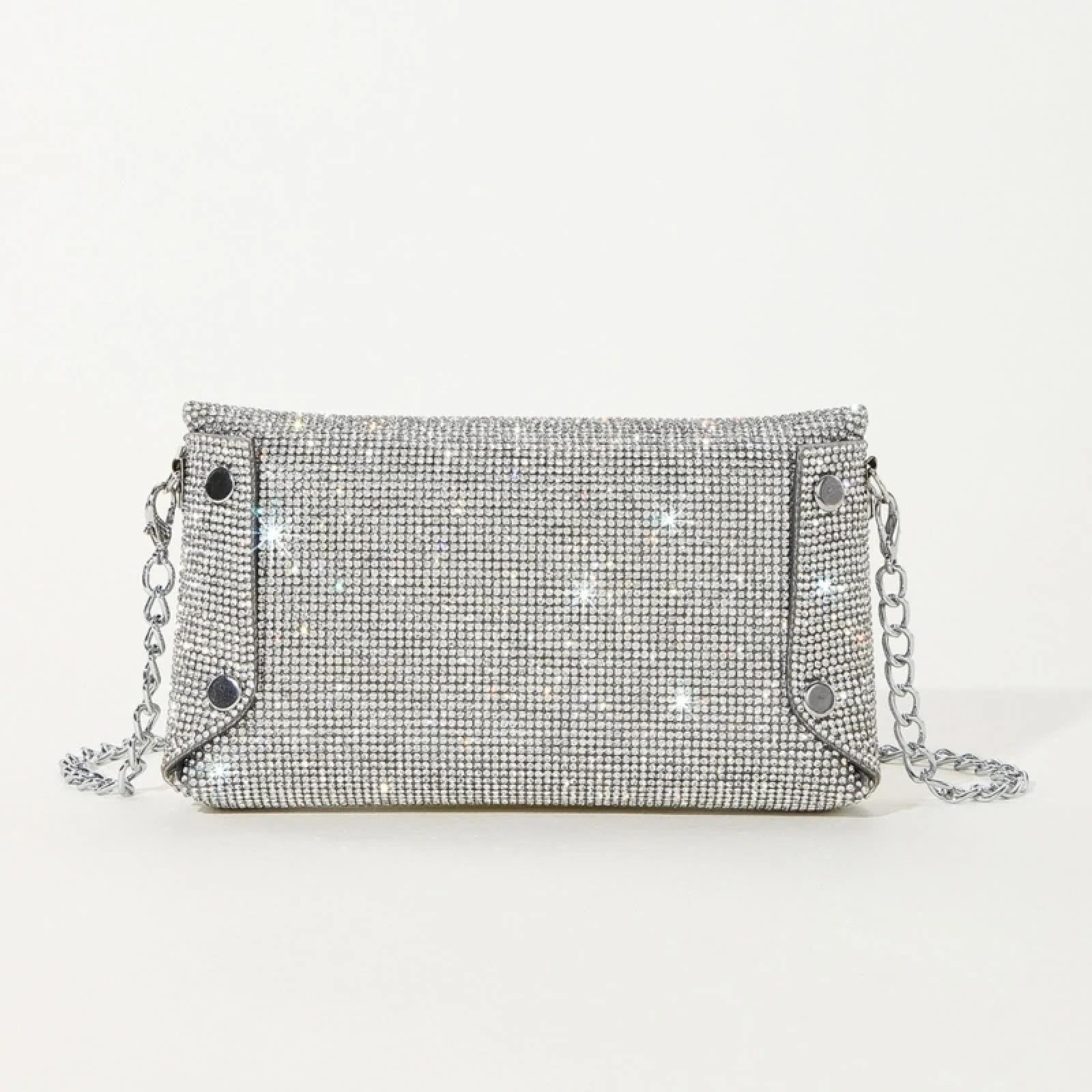 Abendtasche Damen Clutch Frauen Strass Glitzer Braut Clutch Umschlag Abend Tasche Party Abschluss Ball Hochzeit Handtasche Elegante Kette Schulter Umhängetasche