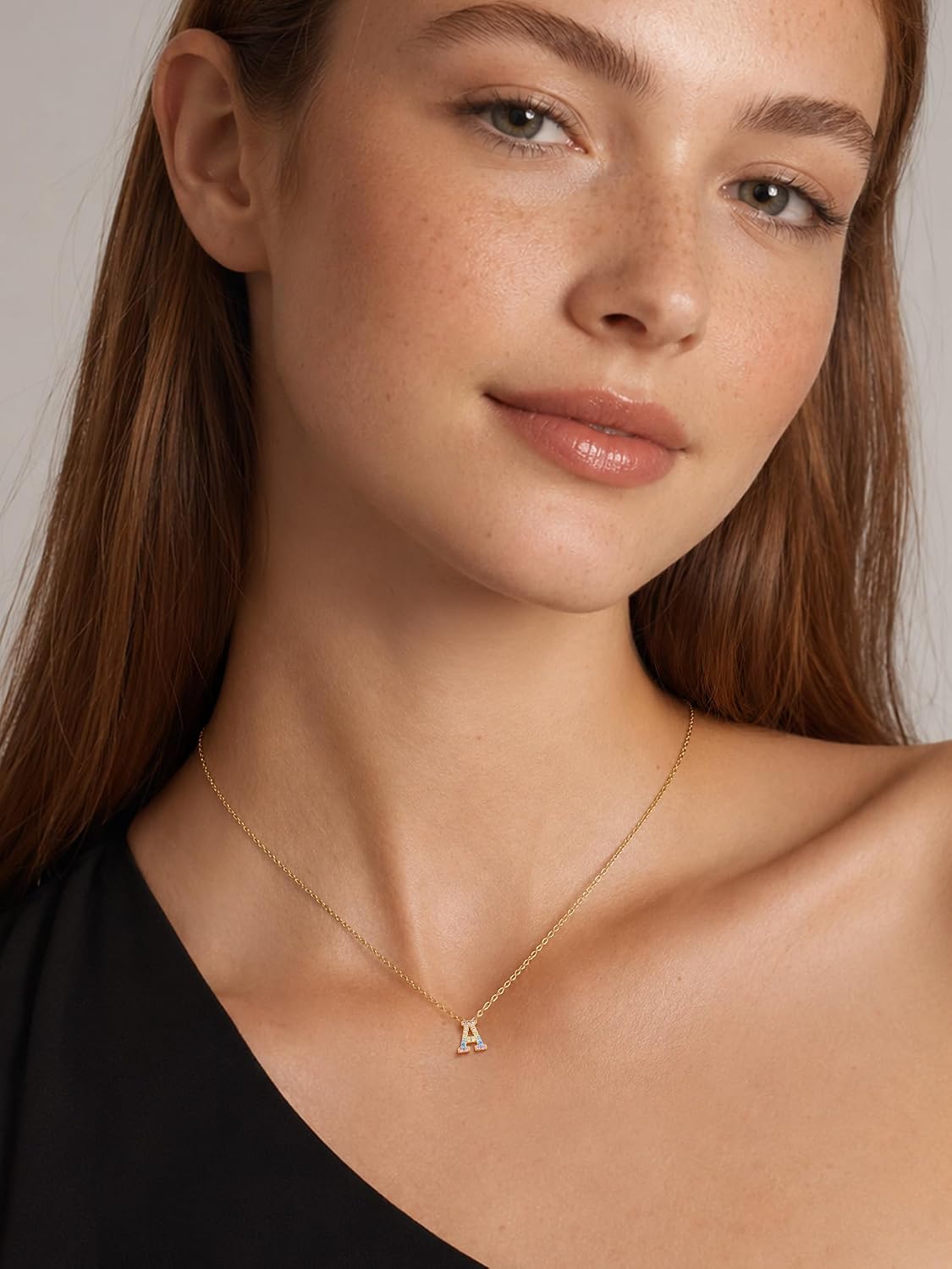 Initial Necklace for Women CZ Letter Necklace image 2