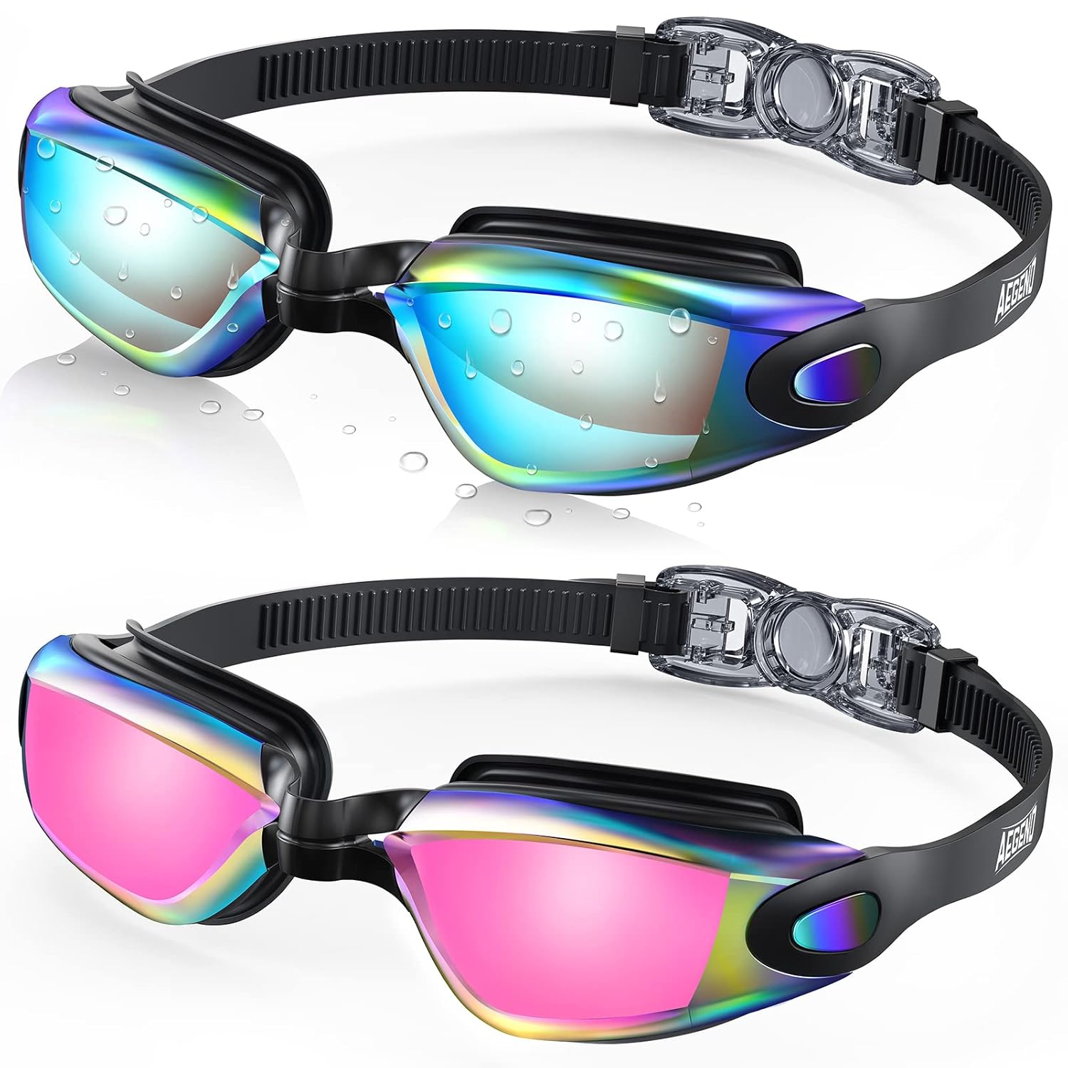Buy aegend 2 Pack Swim Goggles, Swimming Goggles No Leaking Anti Fog UV