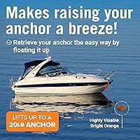 Vista 6 de Boya de anclaje y anillo de recuperación de vinilo para barco, boya de amarre redondo, parachoques o marcador y bola flotante de anclaje para línea