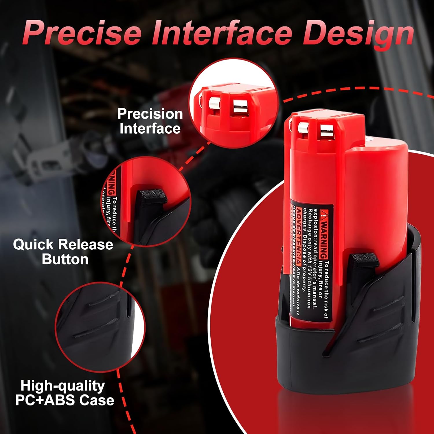 Battery Replacement for Milwaukee M12: 12v Batteries 4.0 ah Lithium Compatible with Milwaukee 12 Volt Cordless Power Tools 4 Pack 48-11-2411 48-11-2440 48-11-2420 48-11-2401 48-11-2425 - Image 4