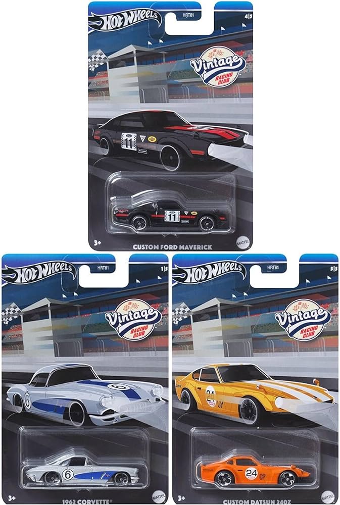 Amazon.com: Hot Wheels 2024 Vintage Racing Club – 3‑Pack (HRT81