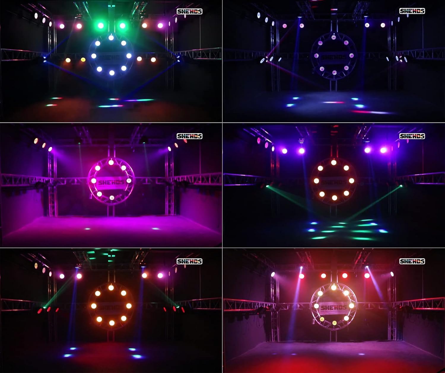 SHEHDS LED Par Scheinwerfer, 18x18W LED Bühnenlicht RGBWA+UV 6-in-1, DMX Steuerung Mit Soundsteuerung, DJ Lichteffekt Discolicht Partylicht Für Bühne Disco DJ Licht Show (18x18W-RGBWA+UV)