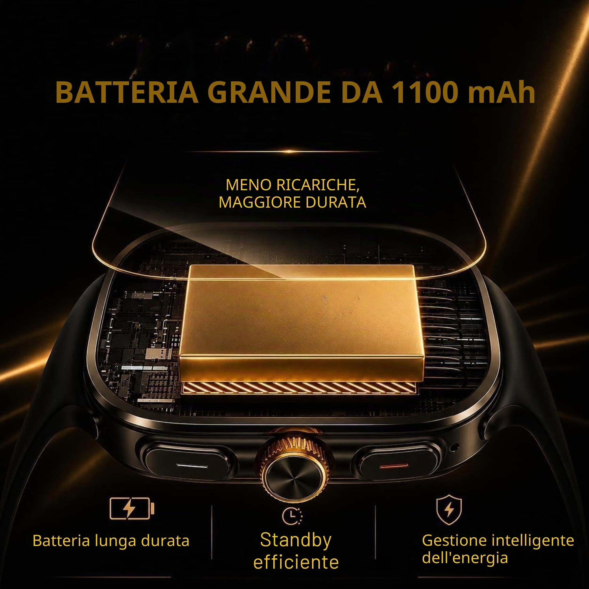 Premiums - Smartwatch Android da uomo e donna con SIM 4G, AMOLED Smart Watch con Play Store, Google Maps, fotocamera, GPS, Wi-Fi, chiamate Bluetooth, impermeabile, batteria da 1100 mAh, nero