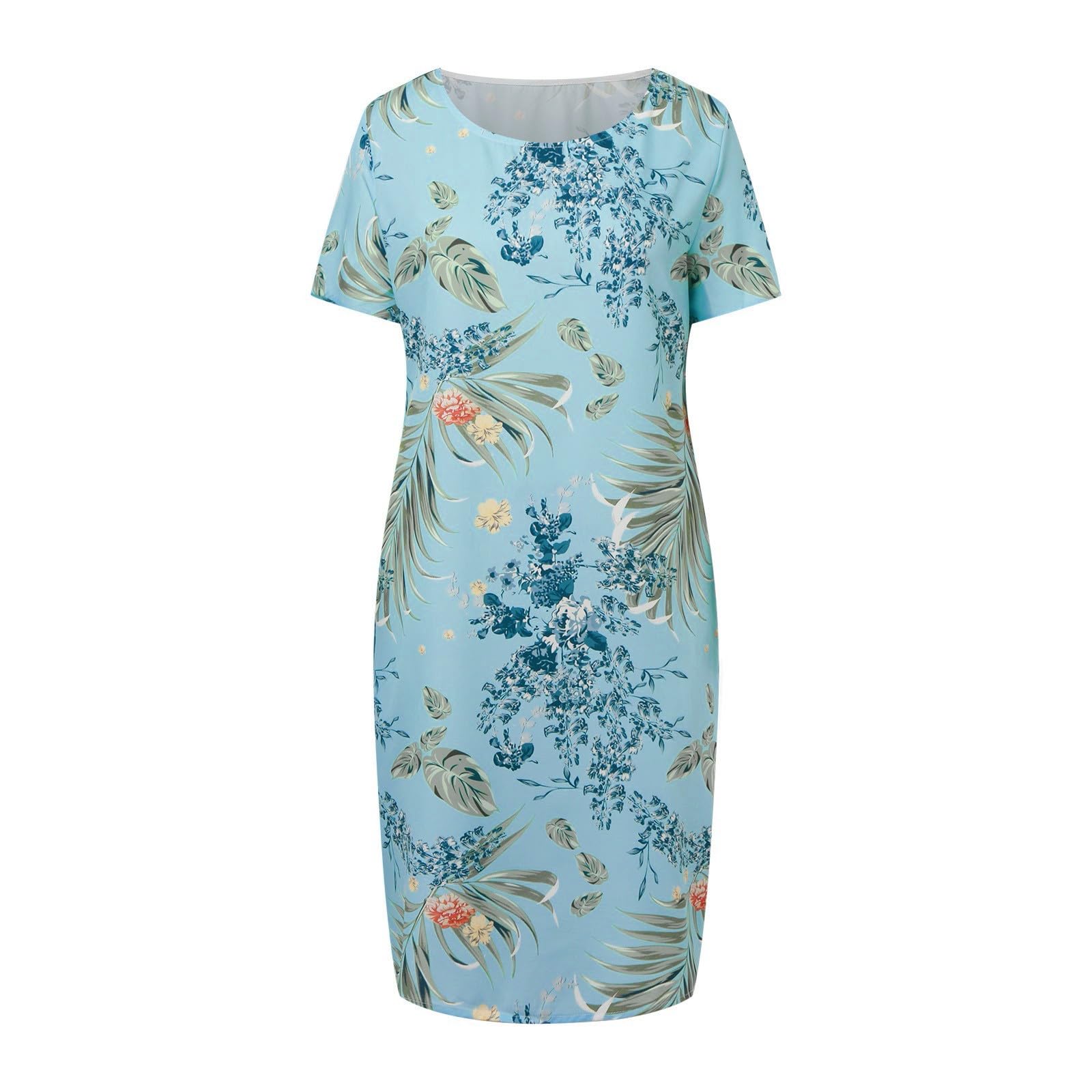 Leinen Sommerkleid Damen, Leinenkleider Damen Mit Taschen Sommer Strandkleid Große Größen Kleider Frühling Luftig a Linien Boho Musselin Leinen T Shirt Kleid Lässiges Sommerkleider Leicht Und Luftig