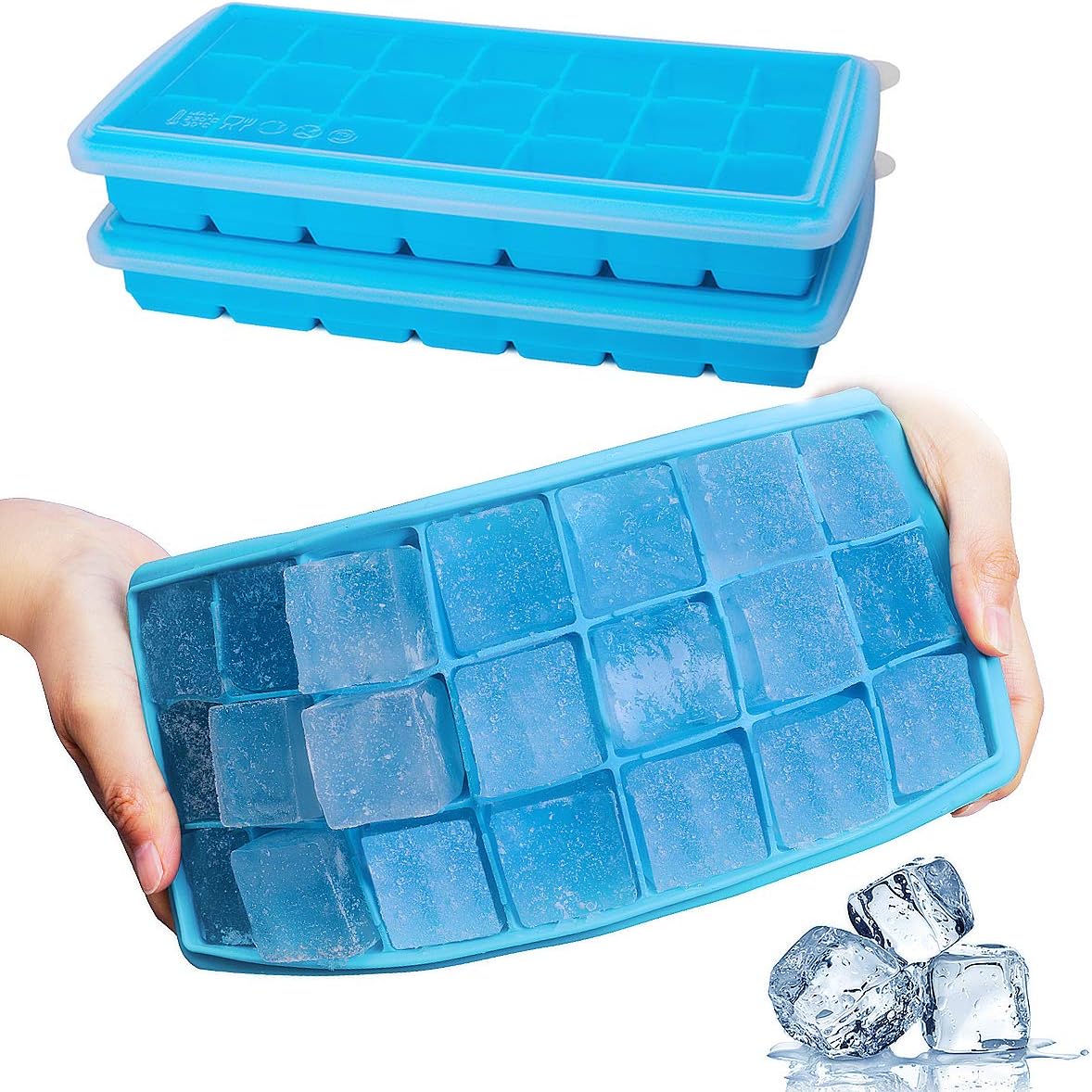 Ice Cube Trays, Ouddy 4 Pack Silicone Ice Cube Trays with