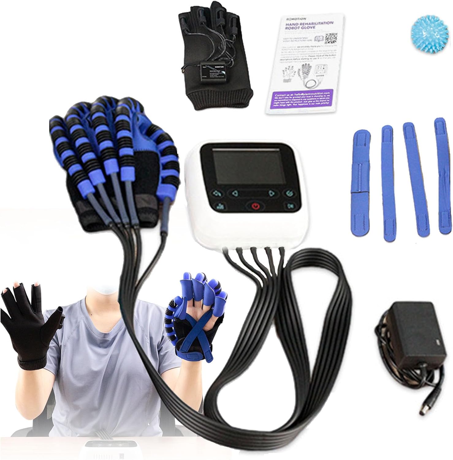 Kngiybo フィンガートレーニンググローブ、スマートグローブ機能指スプリント指機能ロボットグローブハンド、ハンドファンクションロ