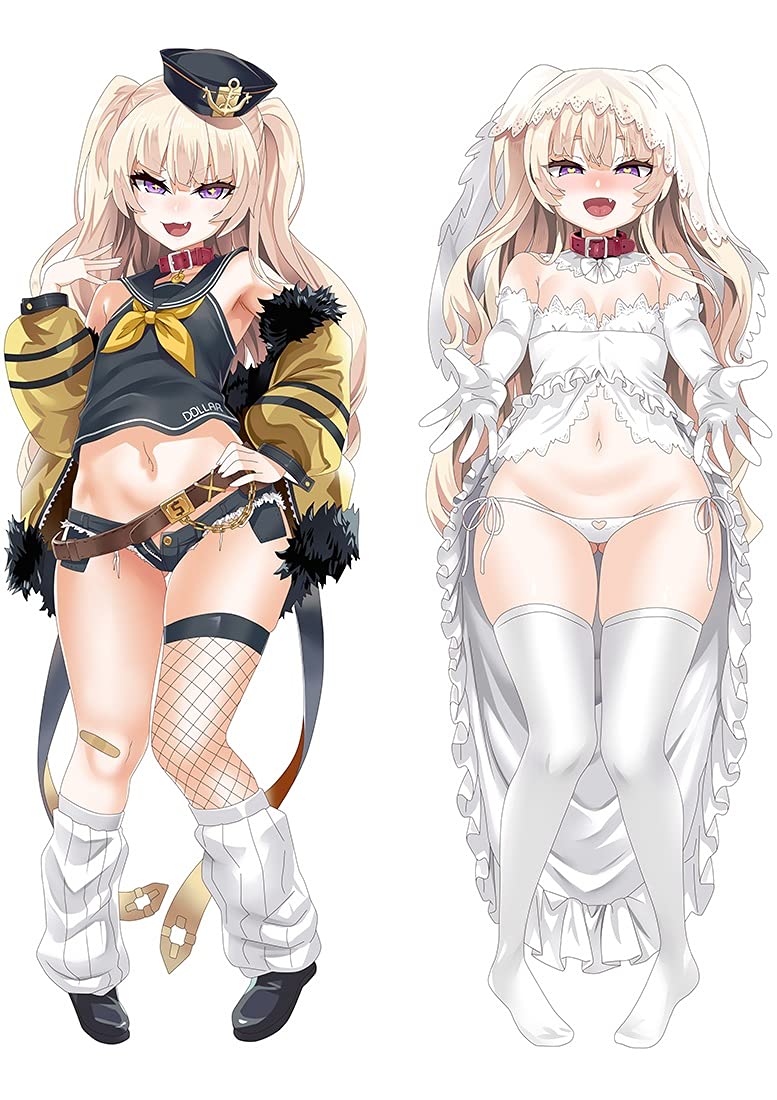LNWZBEQI- NP Azur Lane Bache Full Body Animation Pillowcase Dakimakura, Peach Skin/2WAY Body Pillowcase Throw Pillow Case for Bedding for Anime Fansotaku-16 x 47"