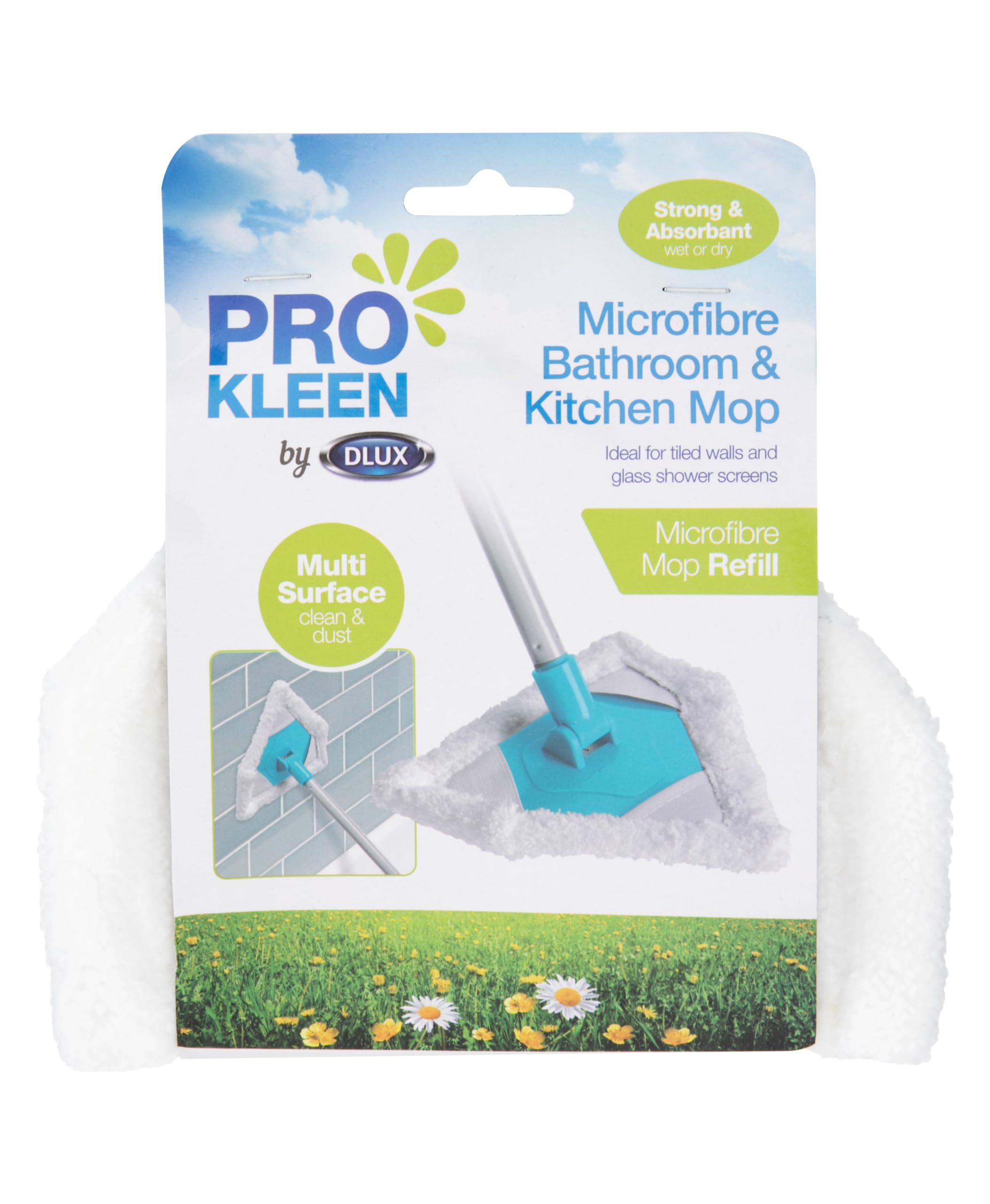 Homeshopa.com White & Blue Homeshopa Triangle Cleaning Mop Replacement Refill Only, Microfibre Mop Refill Head, Washable & Reusable Micrifibre Pad, White (Replacement Refill Only)