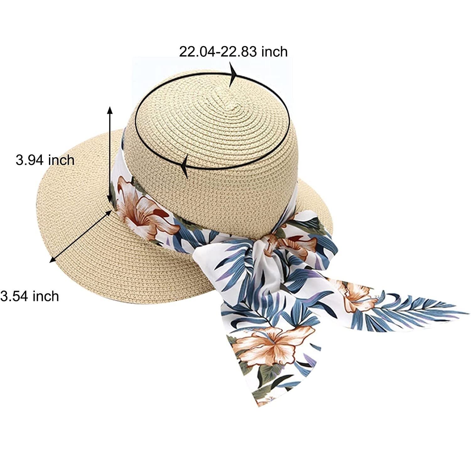 Sombrero de Playa Plegable, Sombreros De ala Ancha para El Sol para Damas Verano Sombrero Paja Playa Protección Solar Plegable Sombrero Playa Verano