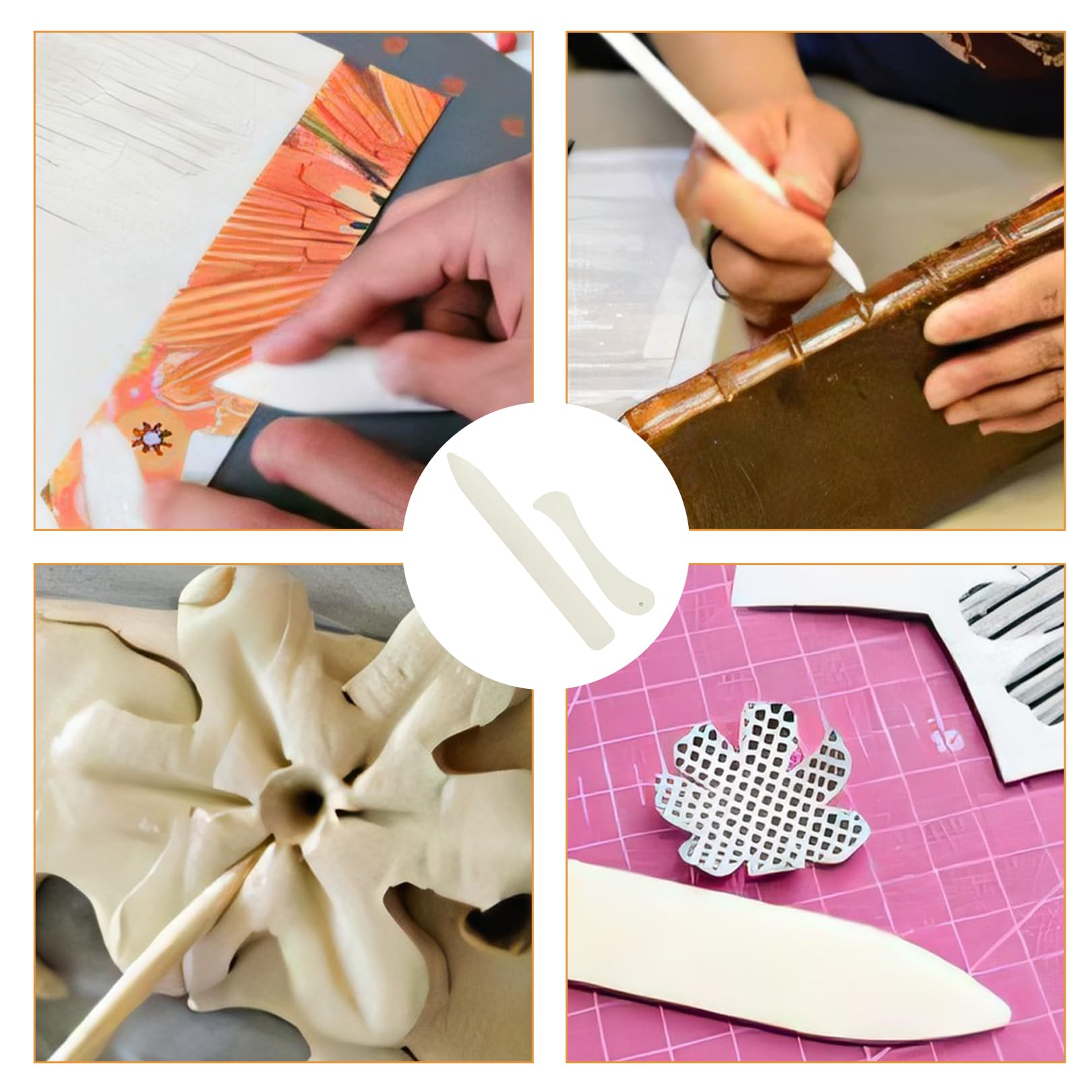 Broco - Plioir En Os Véritable Pour Papier Et Cuir - Outil De Pliage 15cm - Precision Pour Scrapbooking Et Reliure