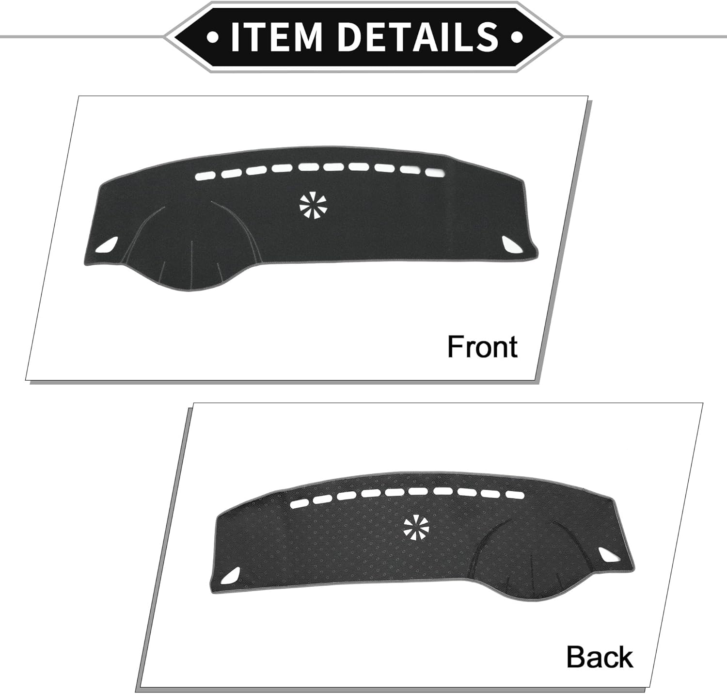 Dash Cover Compatible for Hyundai Azera 2006-2011, Non-Slip Polyester Silicone Gray Center Console Dashboard Cover Pad Carpet