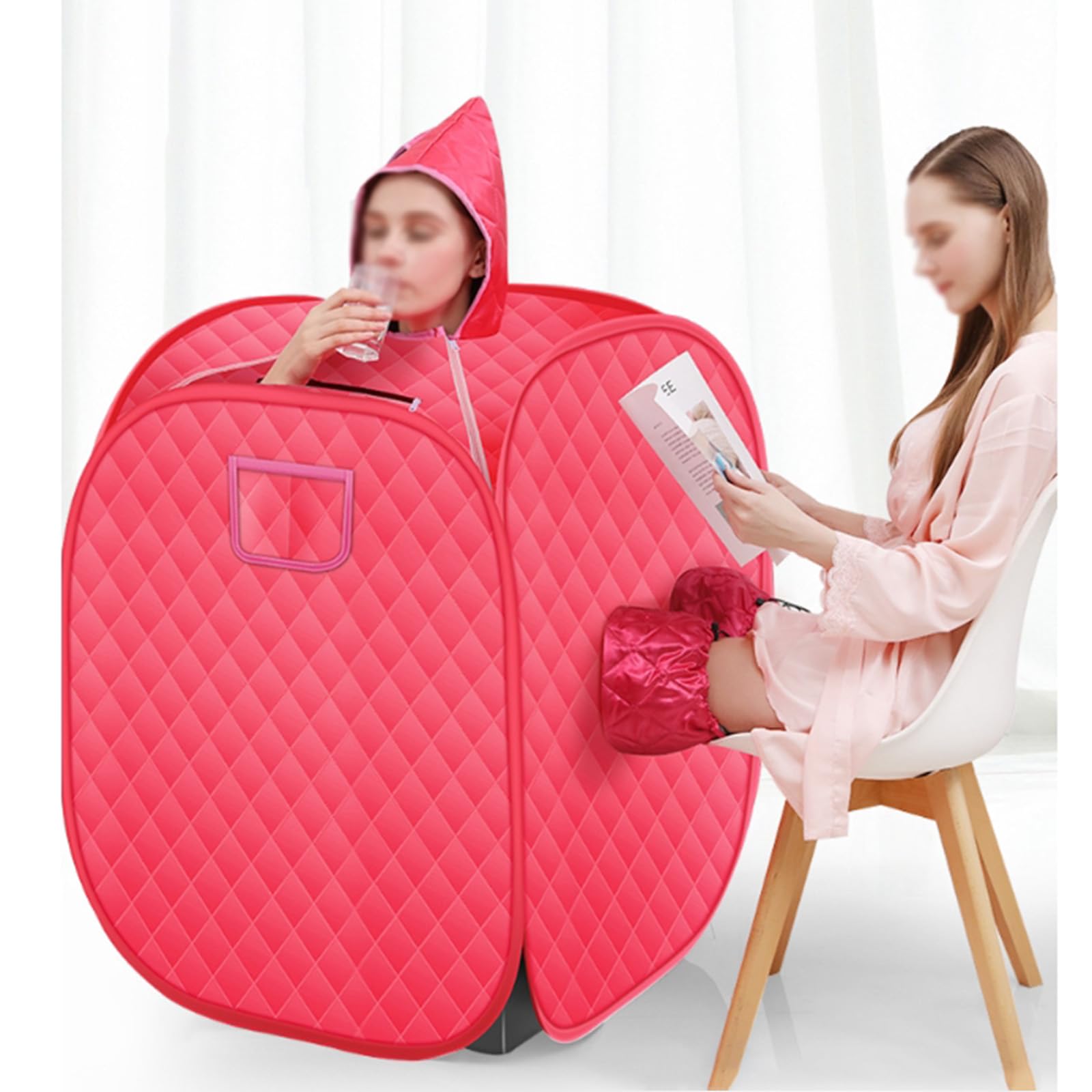 Przenośna sauna parowa dla 1 lub 2 osób, pełna sauna do domu, sauna zewnętrzna do domu, kompaktowa i składana konstrukcja, pomaga ciału odpocząć i nogom.