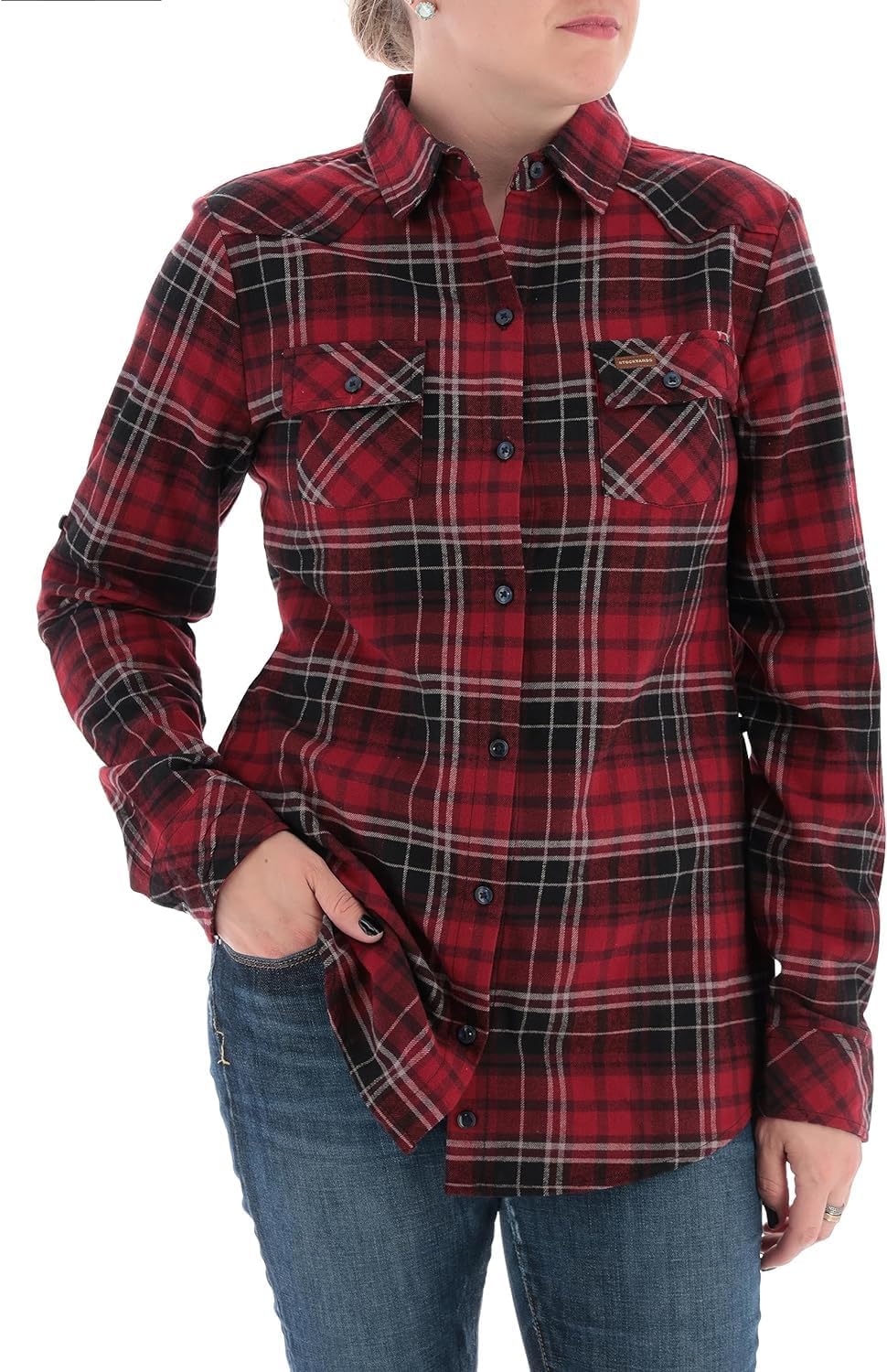 Legendary Whitetails Womens Stockyards Plaid Flannel Shirt - Image 2