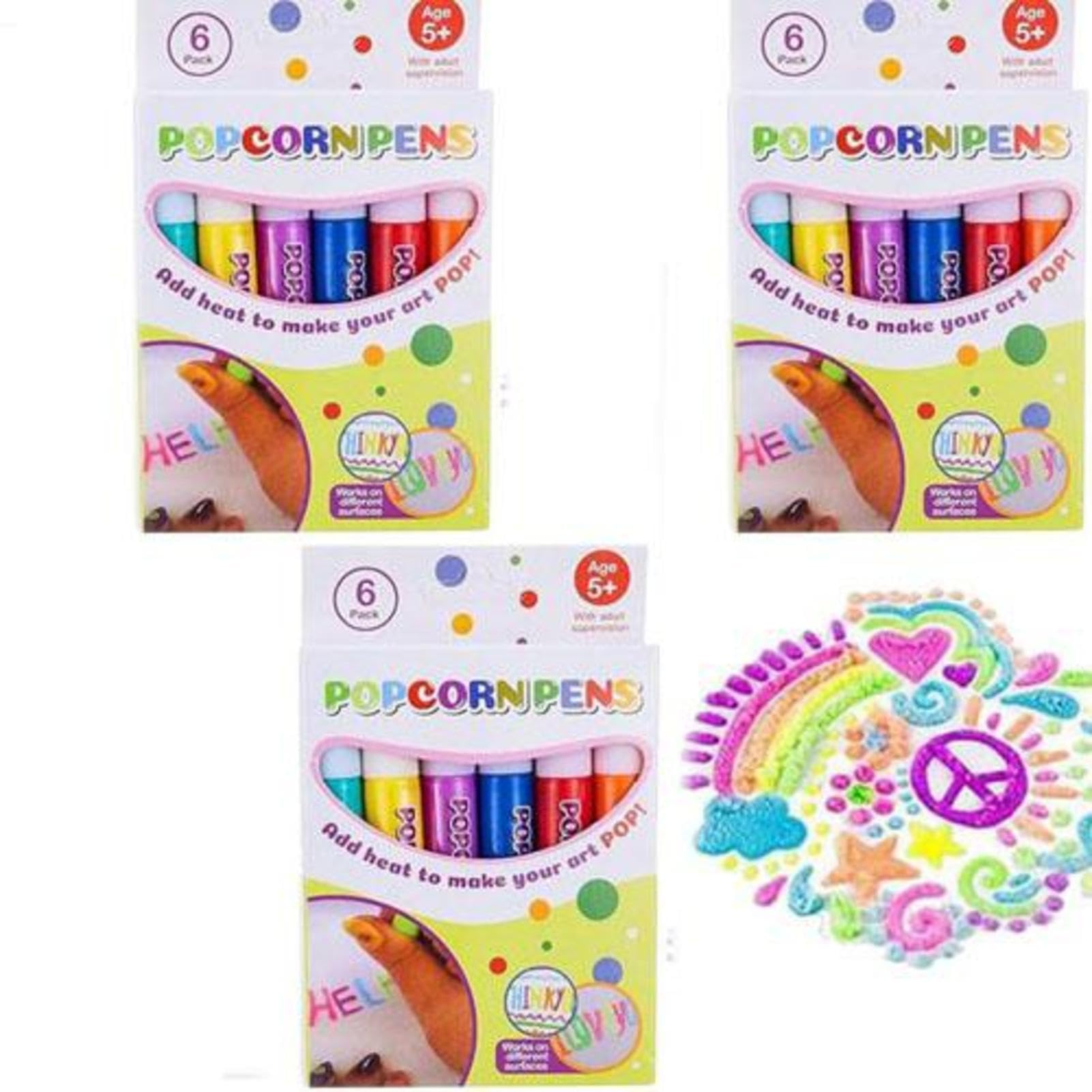 18PCS popcorns Pens, 3d Bubble popcorns Drawing Pens For Kids