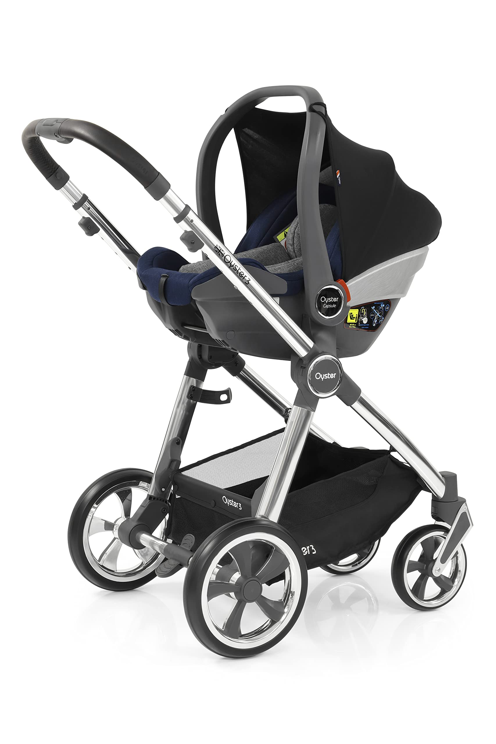Babystyle Oyster 3 Sac de couchage pour siège de voiture avec miroir Bleu marine
