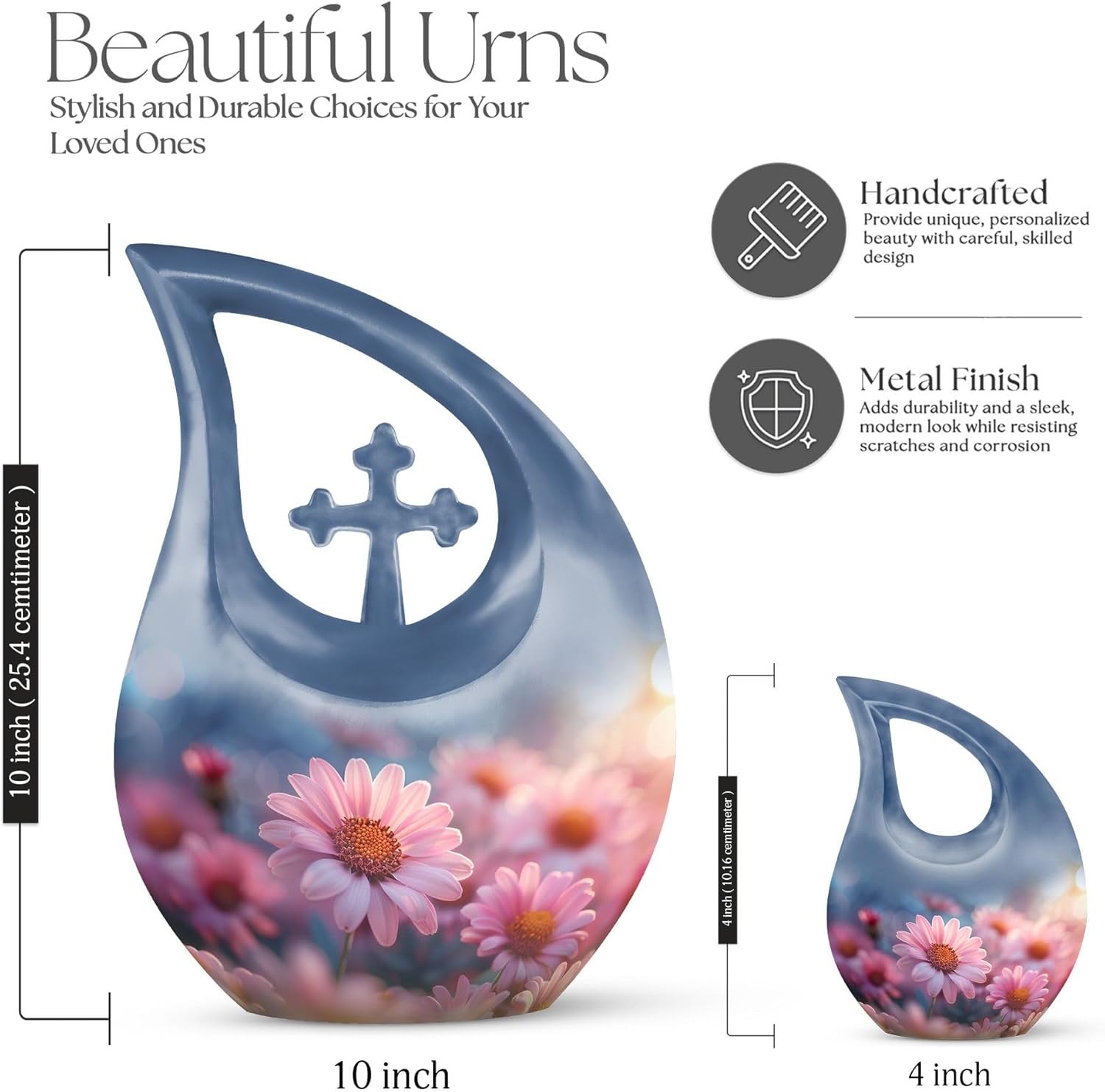 The Blush of Blooms Urn - Memorial Urns for Human Ashes - Urn for Human Ashes Adult Women & Men - Urns for Ashes - Urns Human Ashes, urns for Adult Male(Size - 4inch, 1Pcs)