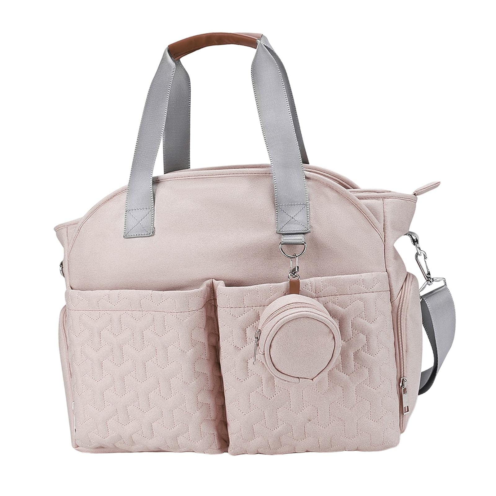 Nappy Changing Bag Handbag mom bag Large Capacity Zipper Closure Durable Light Pink|Baby | Stroller Accessories |1 Diaper for Mom-image-16