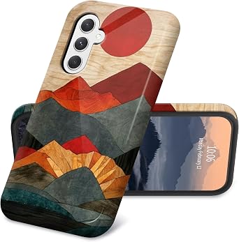 for Samsung Galaxy S25 FE Case Hybrid Dual Layer Women Men Slim Hard PC Shell Soft TPU Silicone Bumper Rugged Shockproof Protective Cell Phone Cover for Samsung S25-FE 5G, Watercolor Sunset Mountain