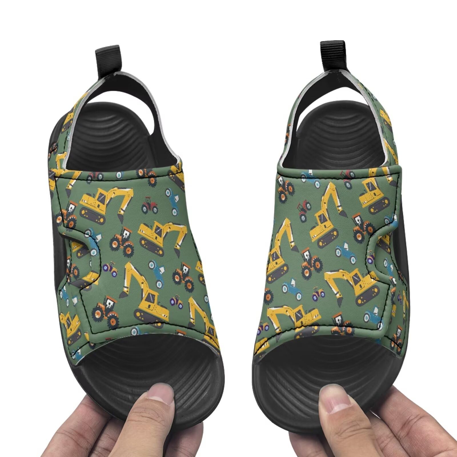 Cugasmaru Girls Sandal Slides Toddler Boy Summer Shoes Car Slides Tractor Slippers Excavator Beach Shoes Size 7 Lightweight Cool Comfortable Sport Shoe