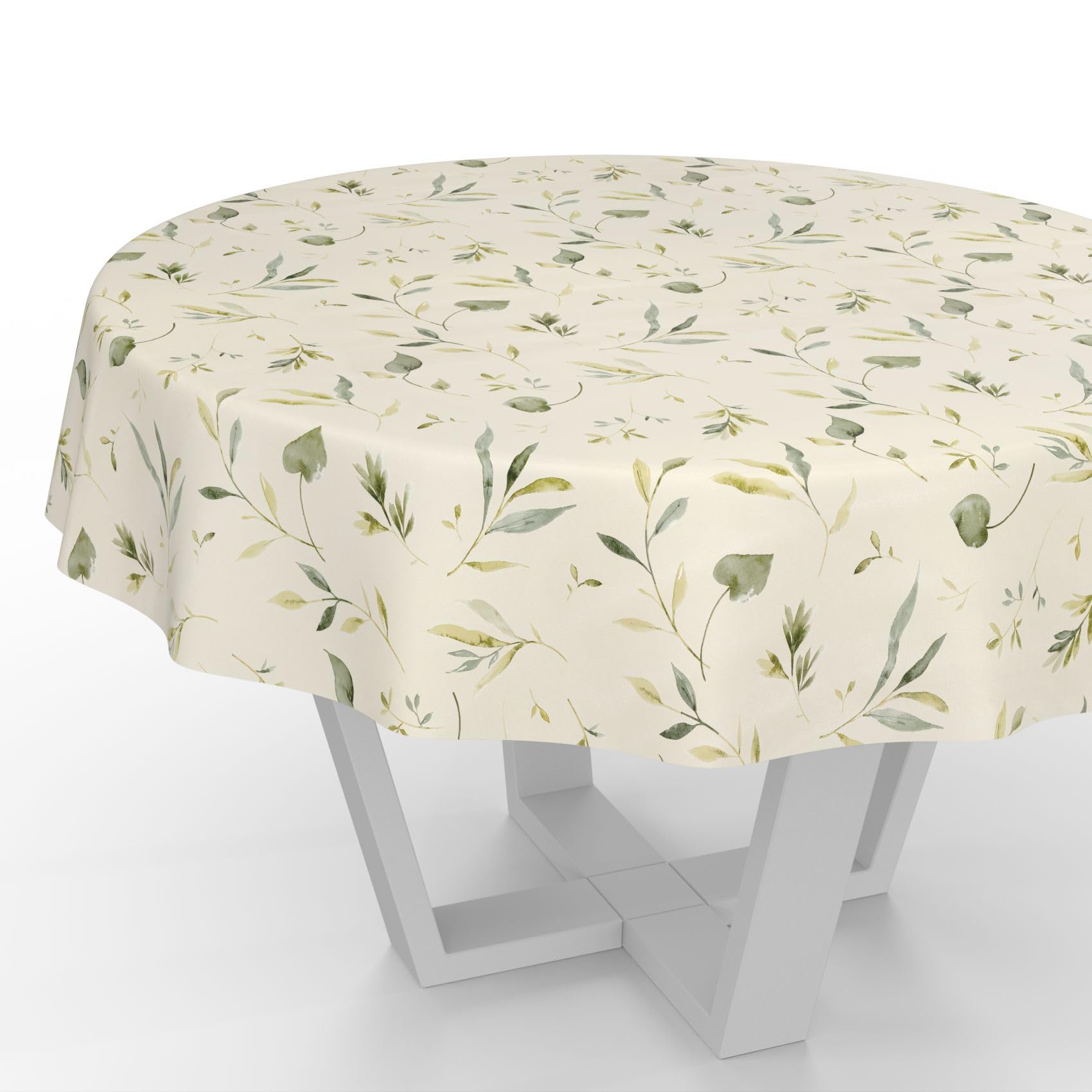 ANRO Mantel de hule lavable, para jardín, impermeable, redondo, 140 cm, borde de corte, diseño floral canadiense