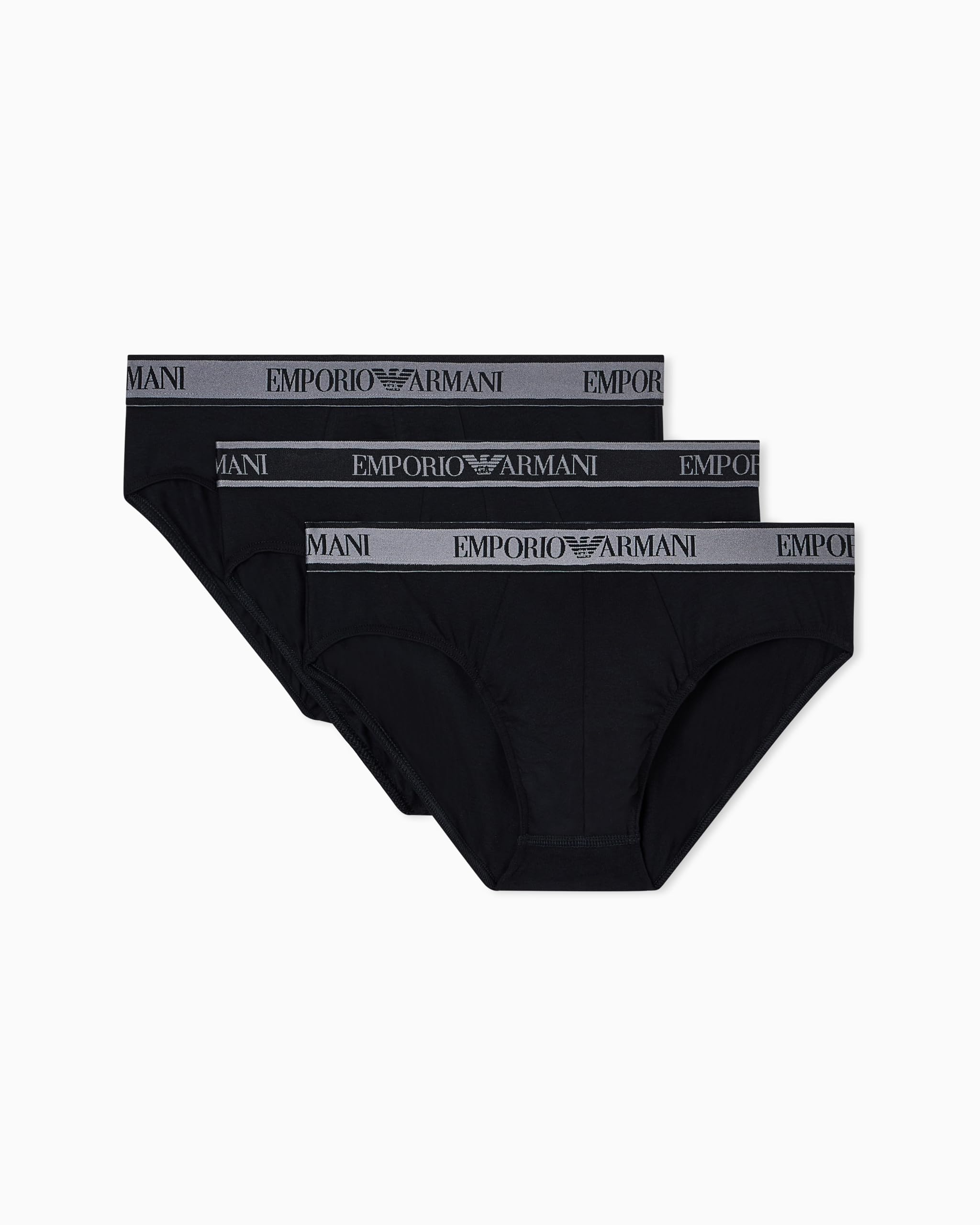 Emporio Armani Man's CORE Logoband 3-Pack Brief Black L