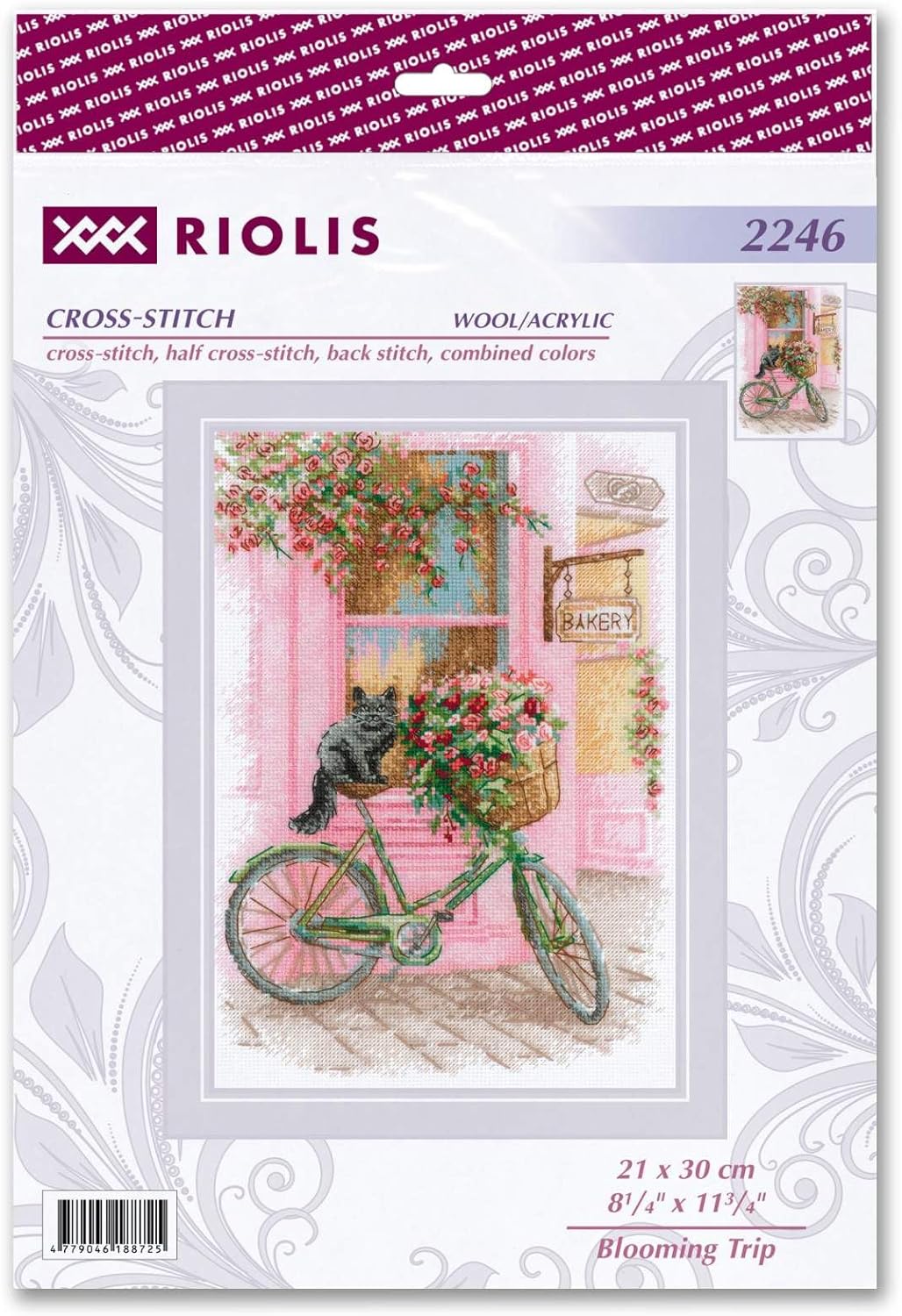 RIOLIS - Blooming Trip 2246, Animals Cross Stitch Kits 8¼"x11¾, Cross Stitch Kits for Beginners & Advanced, Crossstitching Kit Adult, Embroidery Counted Stitching Kit