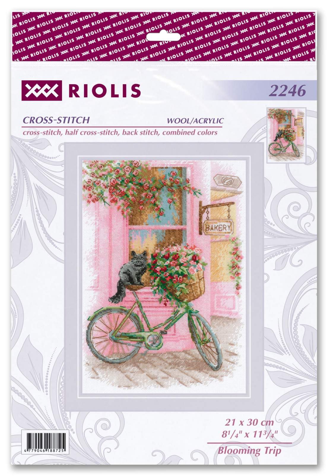 RIOLIS - Viaggio in fiore 2246, Punto croce 21x30cm, Punto croce kit da ricamare, Disegni da ricamare, Embroidery kit, Set punto croce, Kit ricamo punto croce