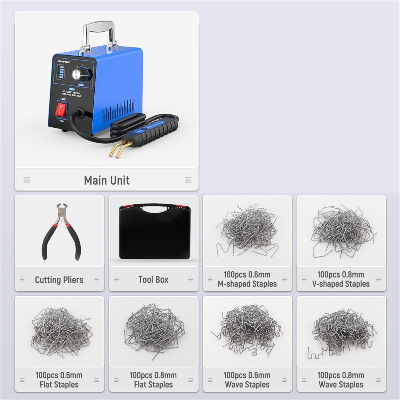 Saldatrice portatile per riparazione di graffette in plastica C210, saldatrice ad arco portatile da 80 W, set di utensili Kit Riparazione Paraurti Auto