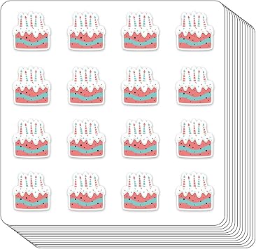 Cake Planner Stickers, 0.5in Birthday Reminder Stickers for Scrapbooking Calendar Crafting 208-Pack