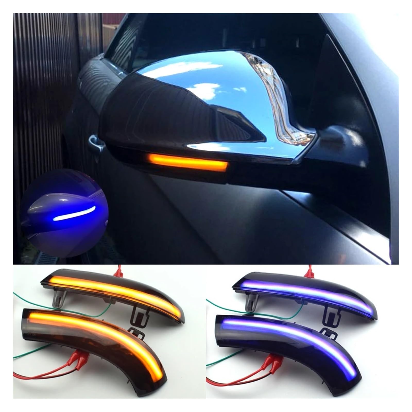 Direzione Luce Sequenziale Specchietto Retrovisore Laterale Dinamico Water Blink Direzione A LED Per Per Passat B5.5 B6 R36 R32 Per Jetta MK5 Per Golf 5 Per GTI Per Sharan Indicatore Direzione(Giallo)