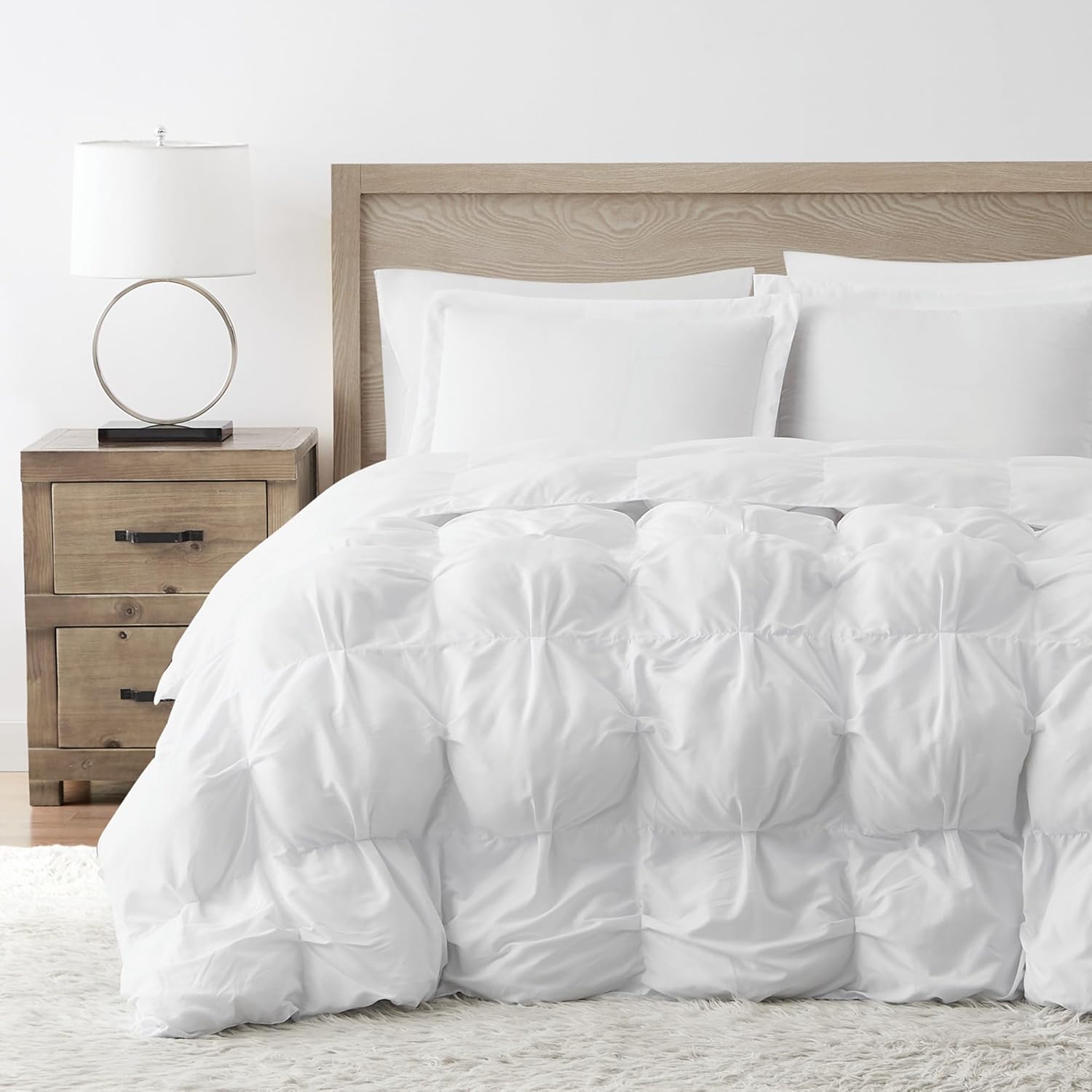 TRULY SOFT Oversized Puffer White King 3 Piece Comforter Set, Solid Color Themed, Oeko-TEX Certified Confidence
