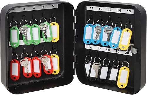 Miniatura 4 de Kasten Soporte de pared para gabinete de llaves con cerradura de combinación, caja organizadora de llaves con 20 ganchos para llaves, 7.87 x 6.30 x