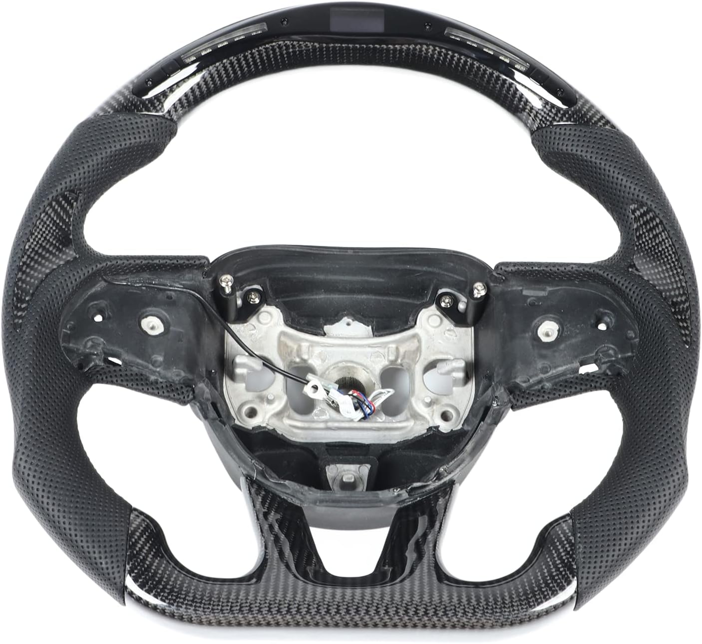 Carbon Fiber Steering Wheel for HELLCAT 2015?2022, Perforated Leather D type Racing Steering Wheel