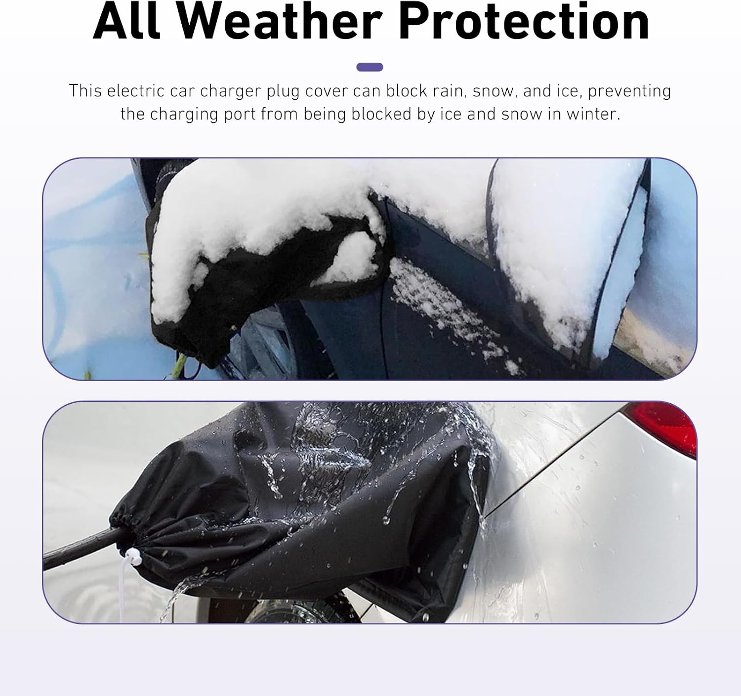 EV Charger Port Cover, Magnetic EV Connector Cover, New Energy Vehicle Charging Port Rain Protection, Electric Car Charger Plug Cover, for Snow UV Dirt Protection, Universal for Electric Cars