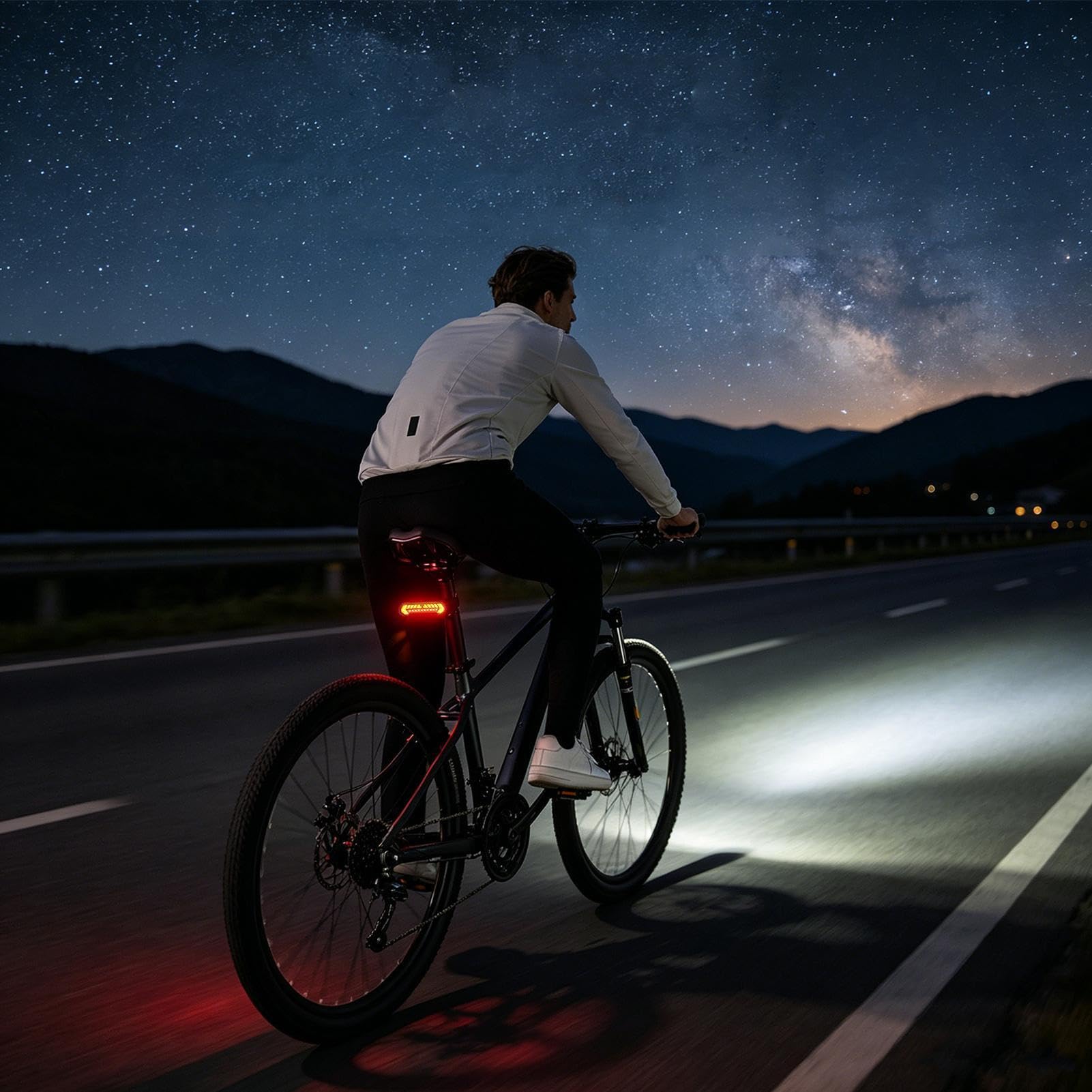 Luz De Freno De Bici Lámpara Trasera LED Inteligente con Control Remoto de