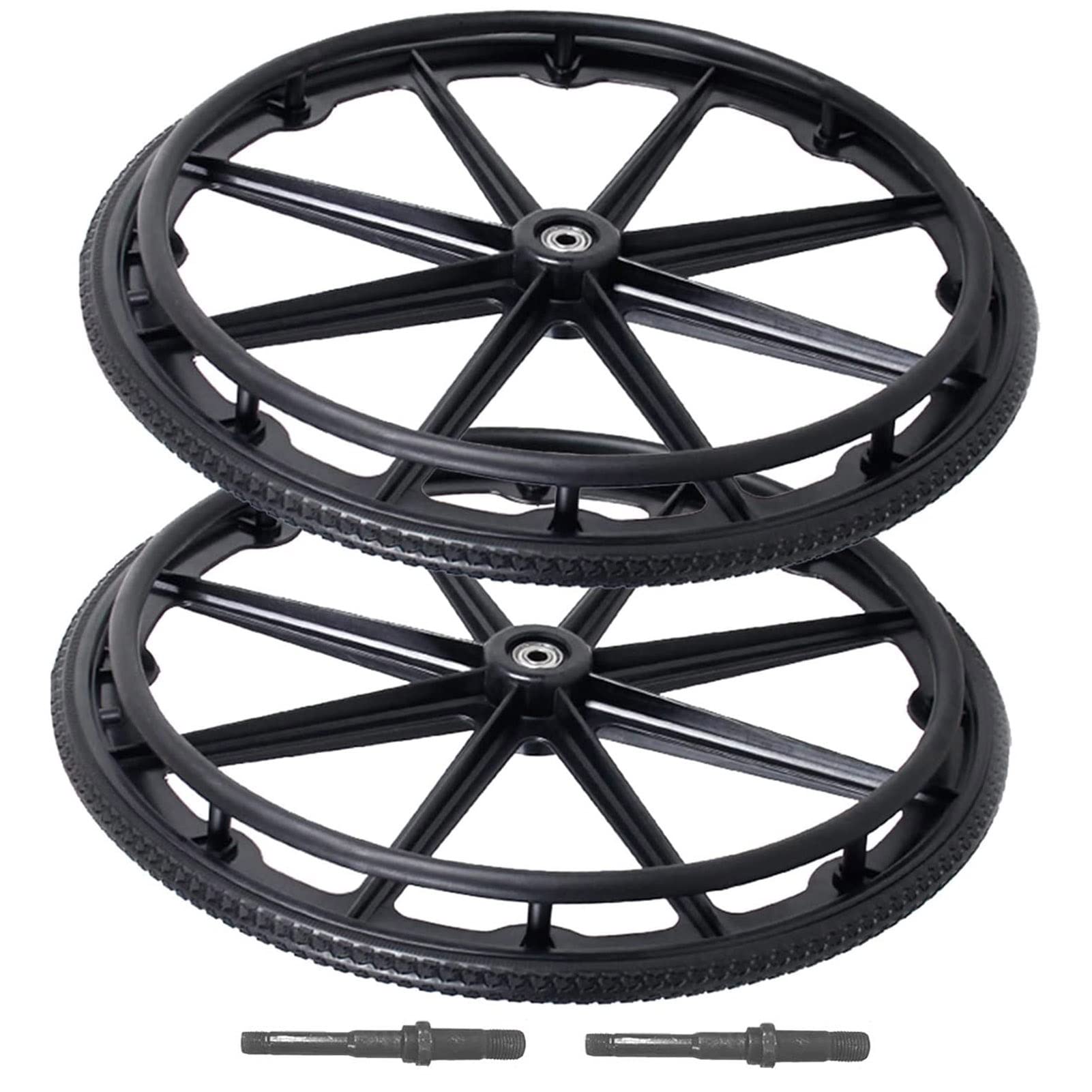 Rueda Trasera， Reemplazo de Rueda de Silla de Ruedas de 24 Pulgadas, Accesorios de Rueda Trasera de Silla de Ruedas de 24 x 1 3/8, rodamiento de 1/2"