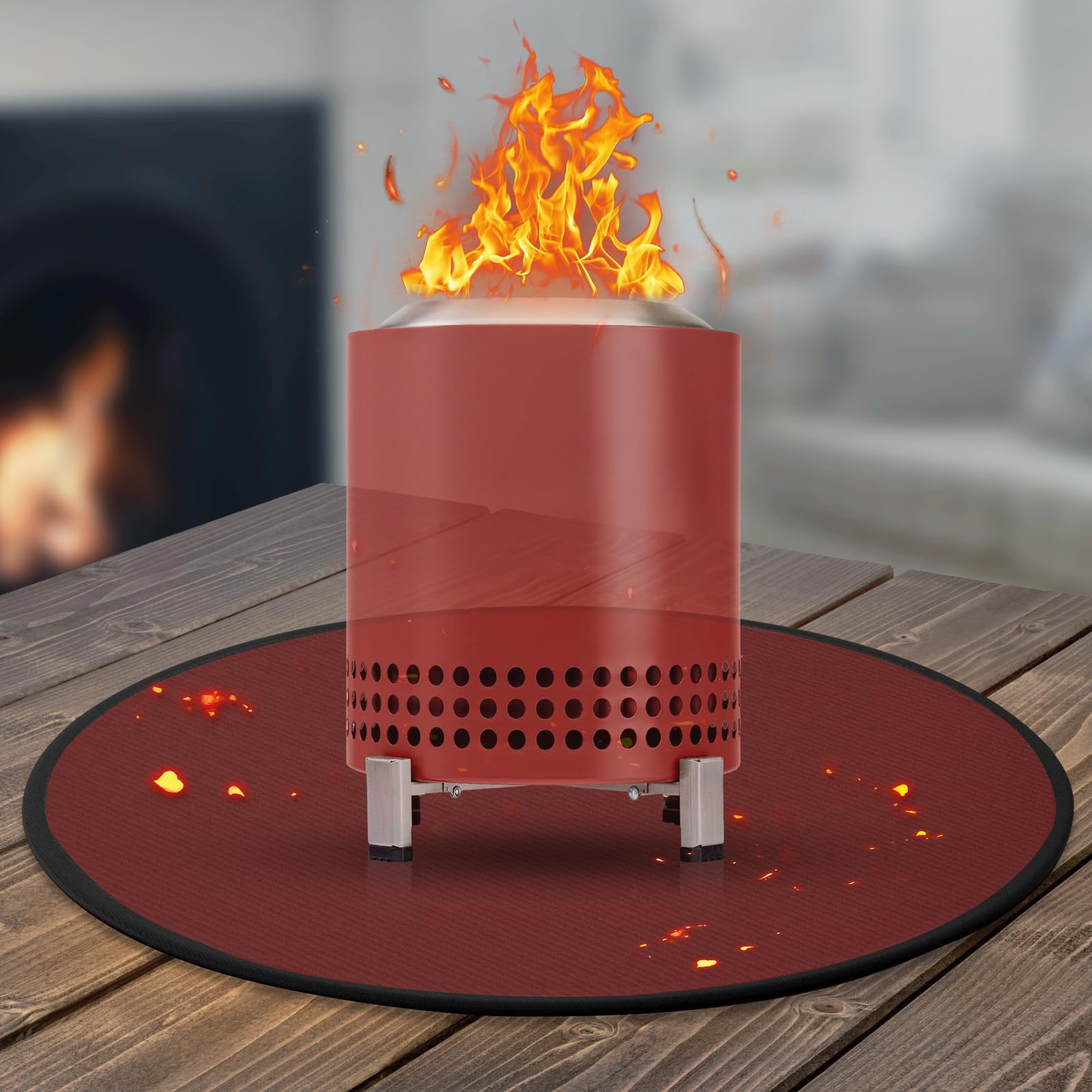 20'' Fire Pit Mat for Solo Stove Mesa/XL Tabletop Fire Pit,4-Layer Fireproof Heat Resistant Under Grill Mat