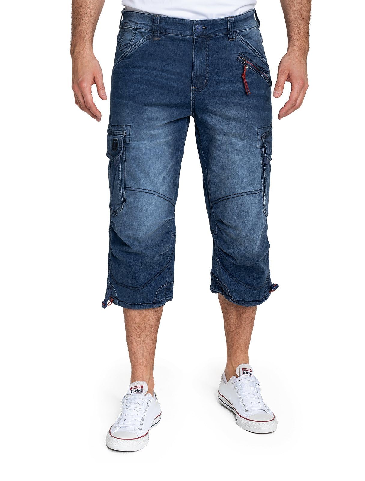 Timezone Herren 3/4 Cargo Jeans Loose MILESTZ Short Mid Waist Loose Fit W30-W40