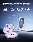 Ecouteurs d'oreille ouverts 2026 AI Ecouteurs de traduction Écouteurs ouverts en temps réel Bluetooth sans fil 6.1 Casques sport avec IP68 Imperméable, 96H Écouteurs de traduction de temps de jeu pour la course d'entraînement
