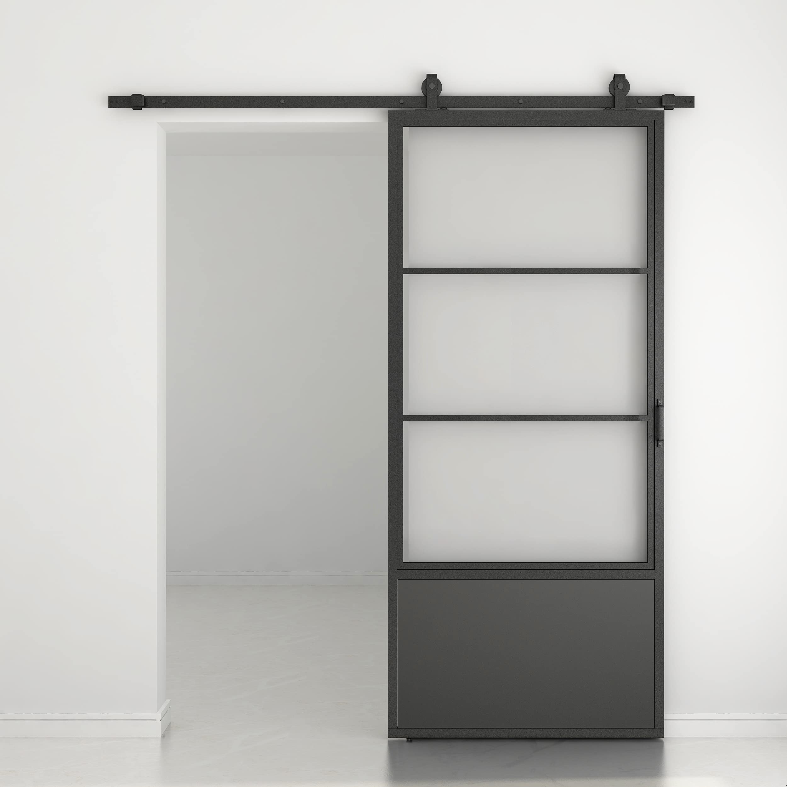 Calhome TSQ05S-79+GSB-001-Clear GSB-001 barn door, 36X84 in, Clear tempered glass hardware kit only