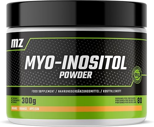 Myo-Inositol Powder 300g - Myo-Inositol 3750 mg per Serving - 80 servings per Pack - Orange Flavour - by MZ